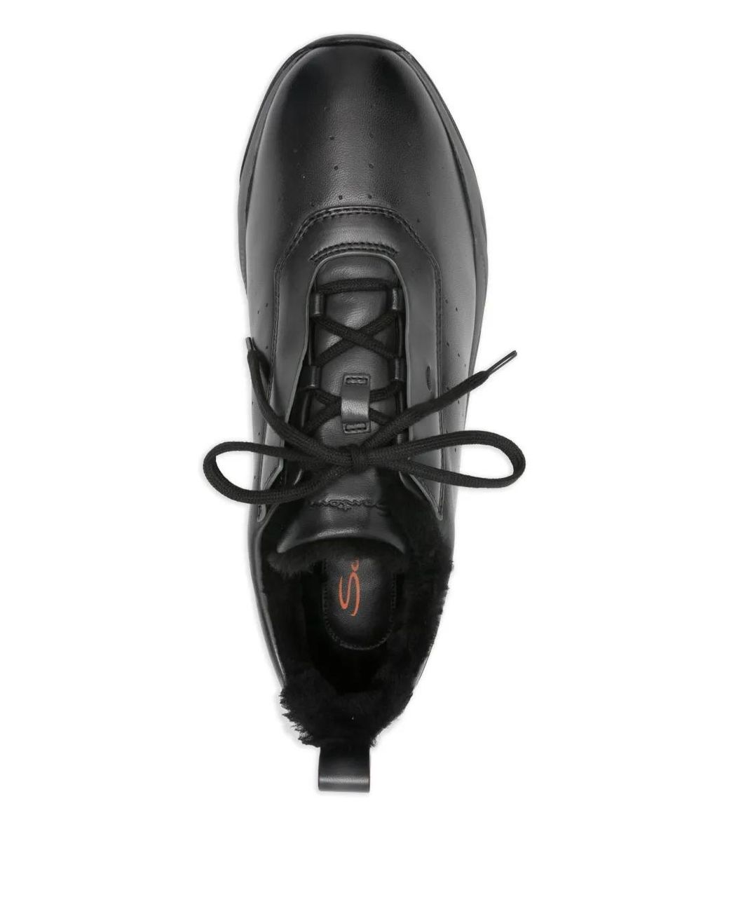 Santoni Black Leather Sneakers for men