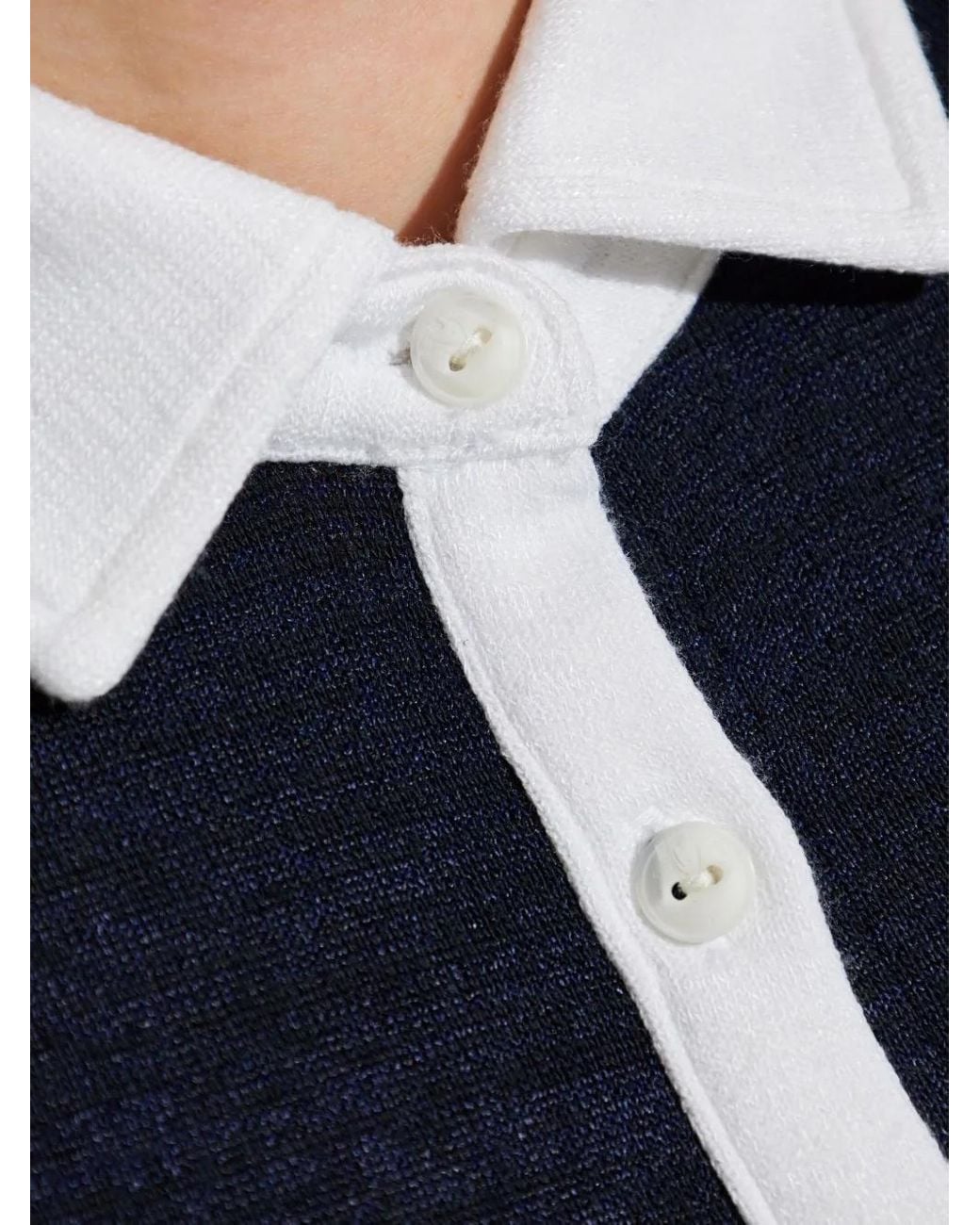 Rag & Bone Blue Two-Tone Polo Top