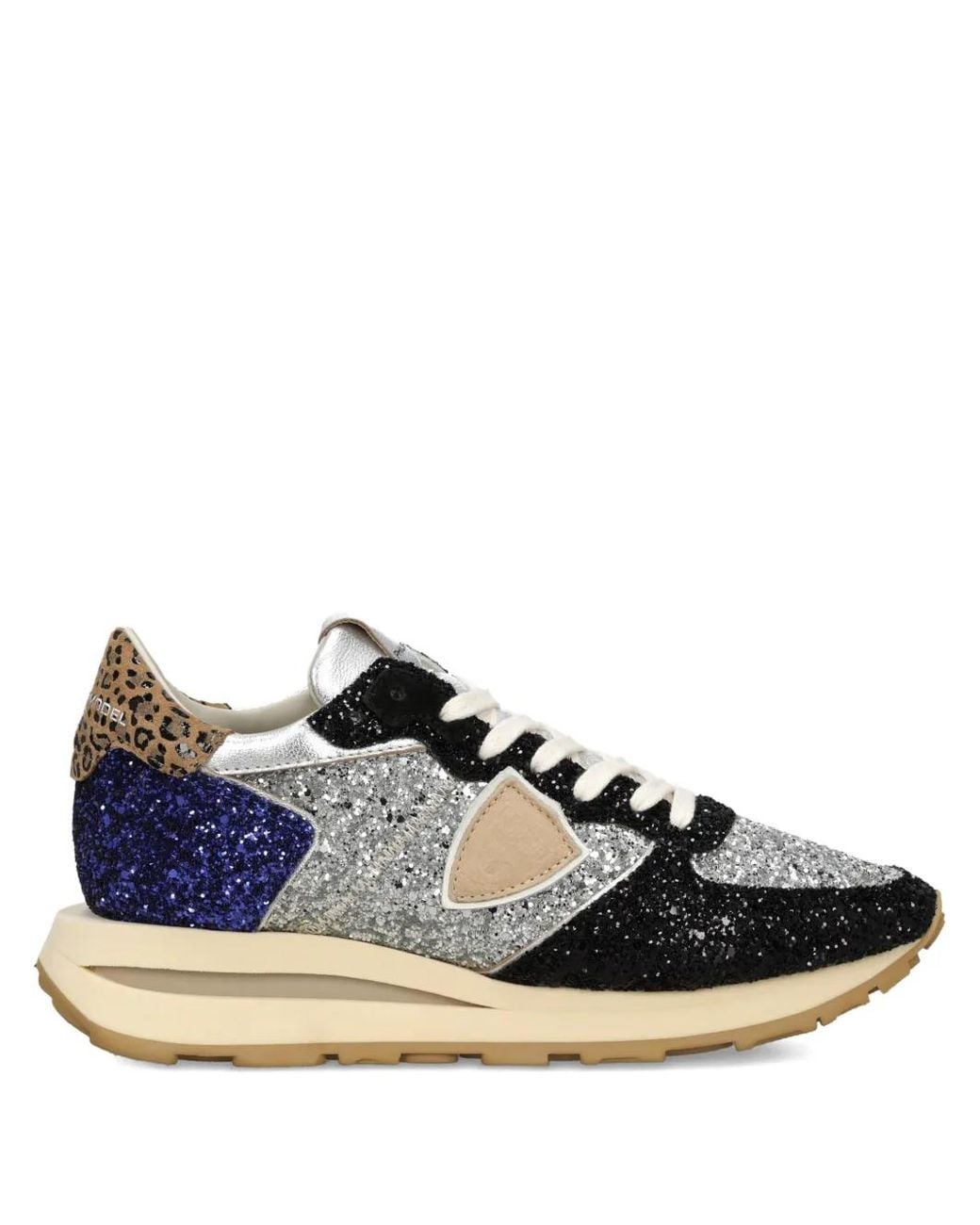 Philippe Model Blue Sneakers Mit Glitter-Optik