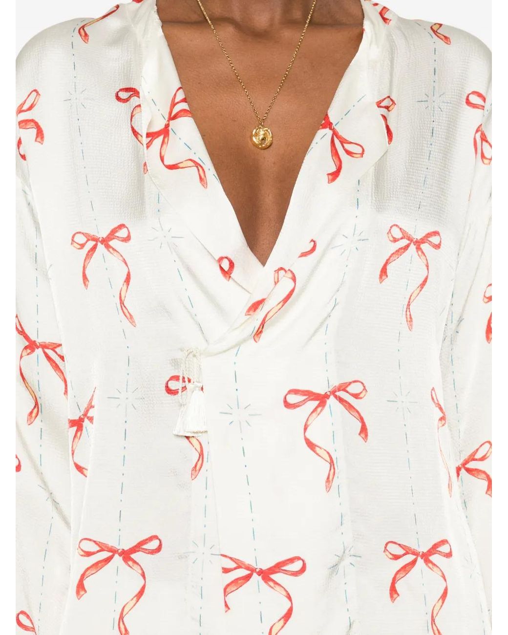 Forte_forte White Le Noeud D'Argent Wrap-Style Top