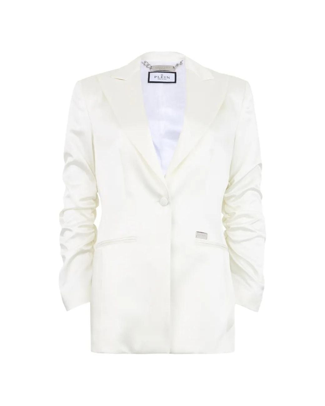 Philipp Plein White Cady Cargo-Fit Blazer