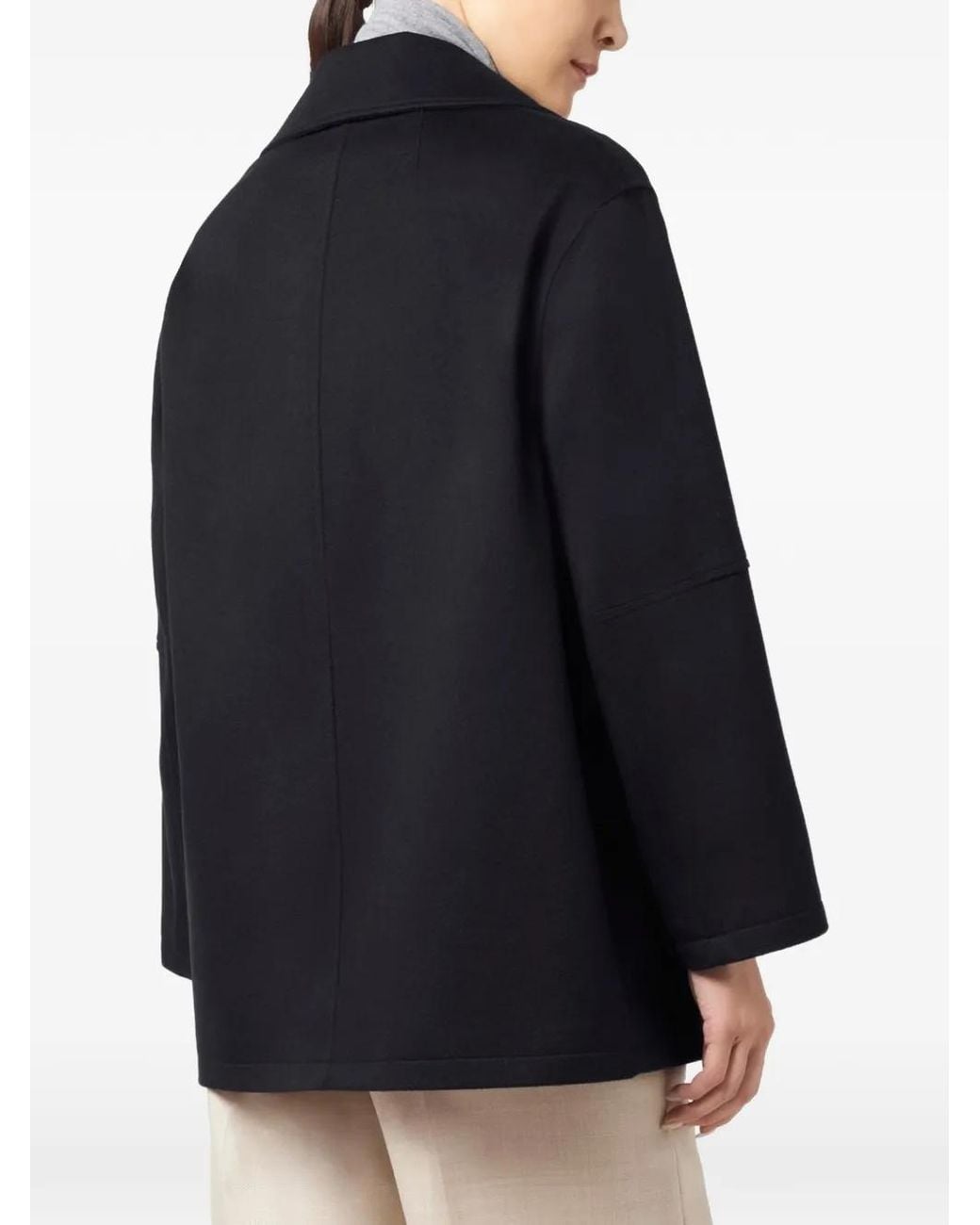 Paul & Shark Blue Double-Breasted Cashmere Peacoat