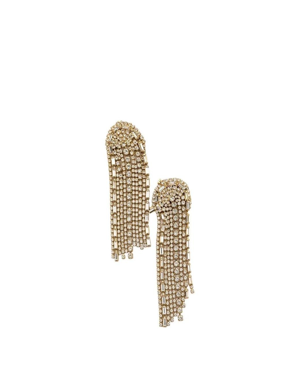 Rosantica Metallic Crystal-Embellished Fringed Earrings