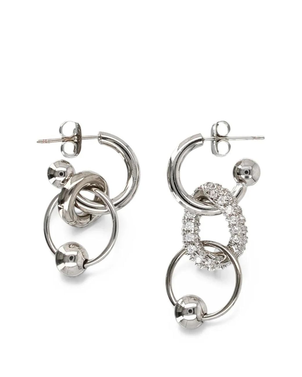 Justine Clenquet Metallic Alison Crystal-Embellished Hoop Earrings