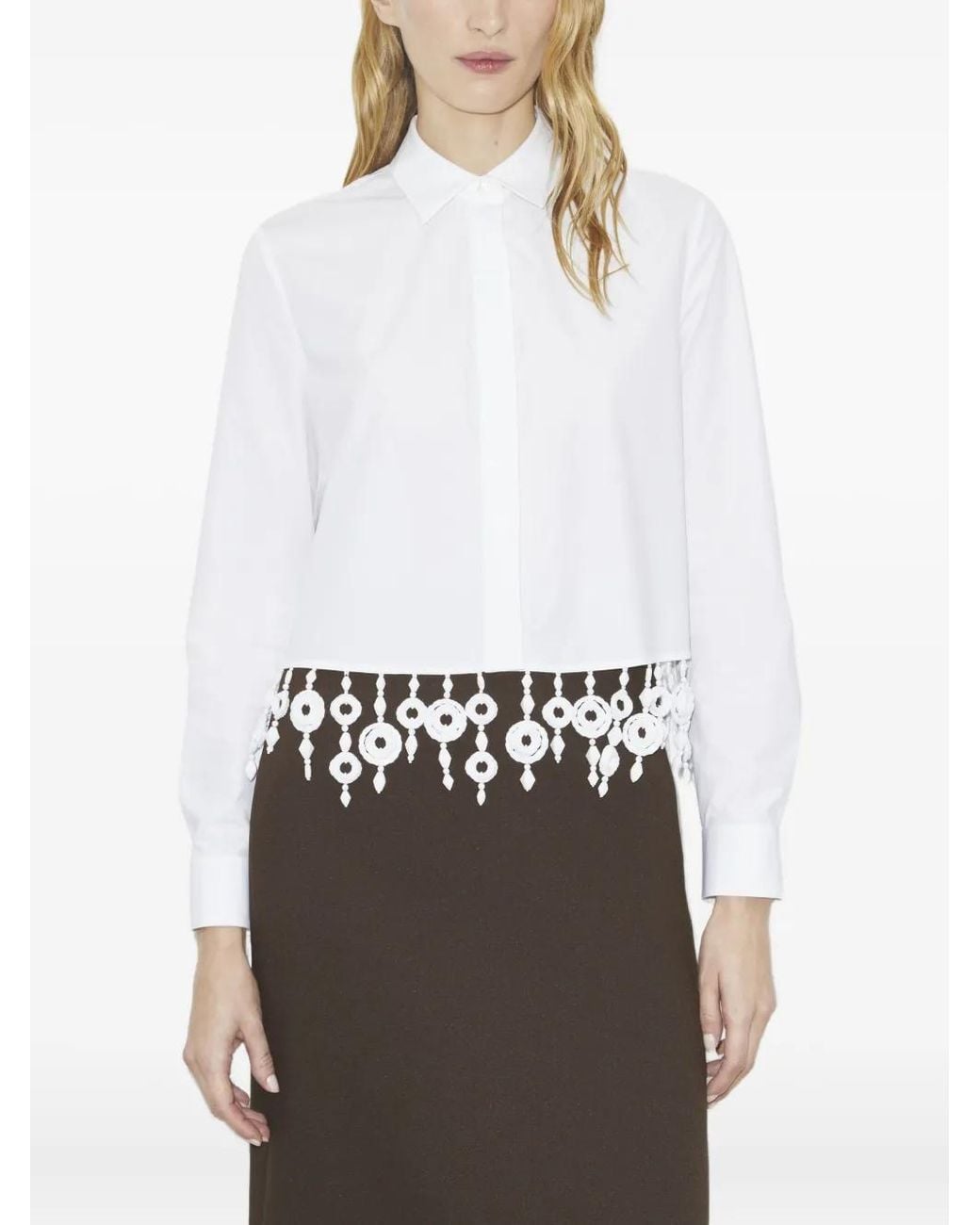 Tory Burch White Crystal-Embellished Shirt