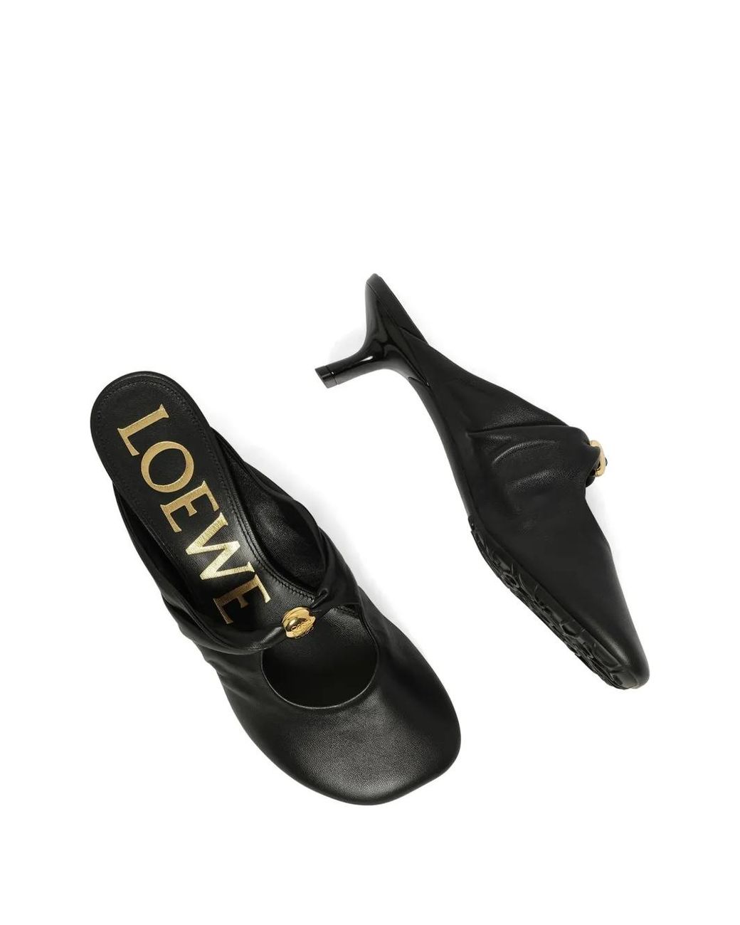 Loewe Black Pebble Soft Mules