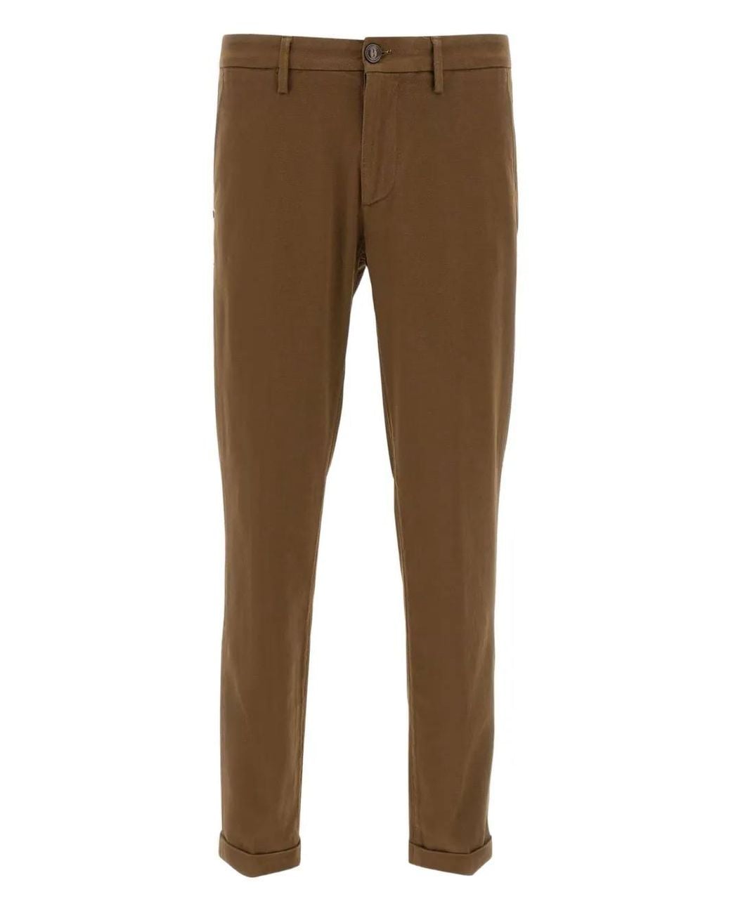 Re-hash Brown Cuffed Welt-Pocket Trousers for men