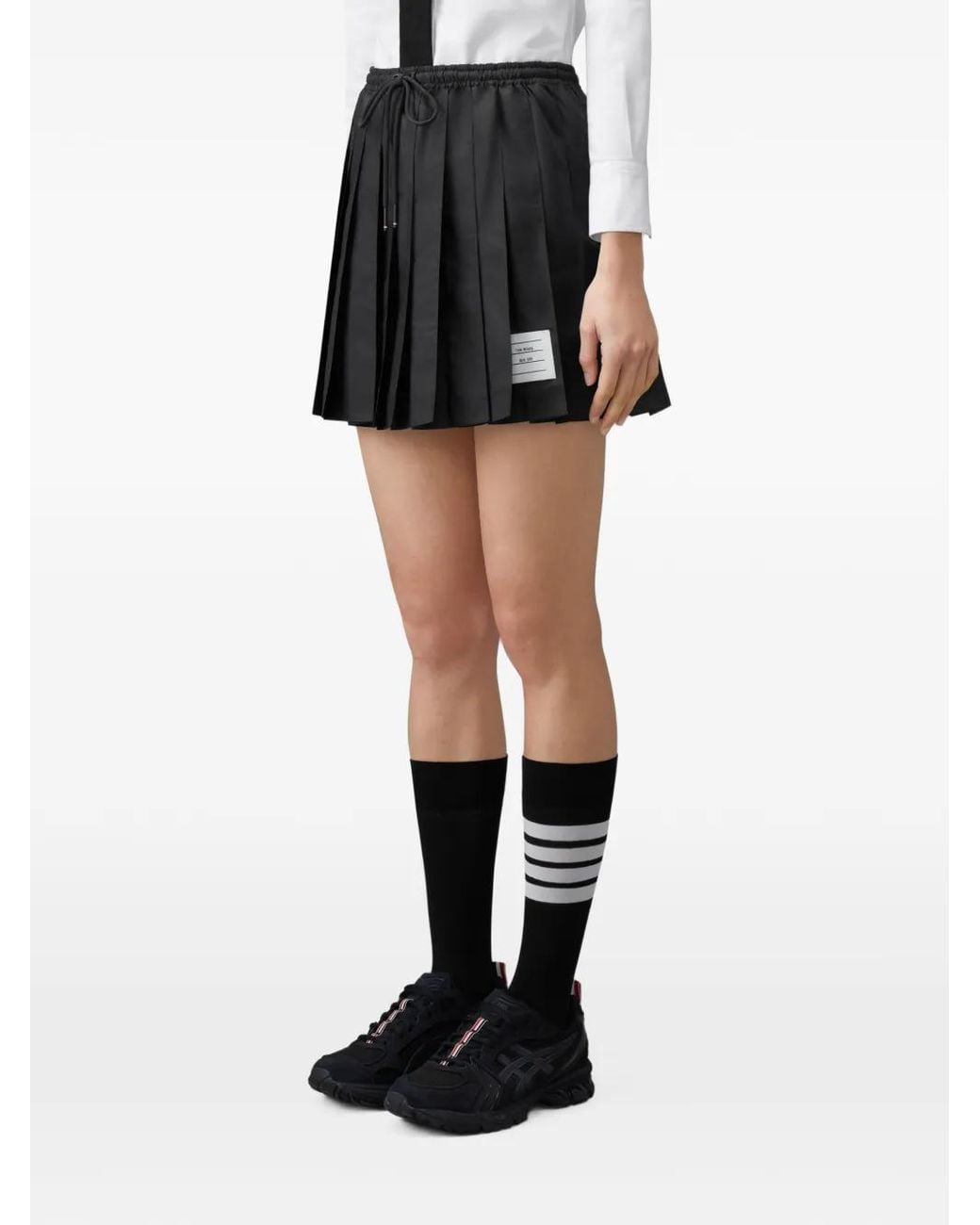 Thom Browne Black Ripstop Pleated Mini Skirt