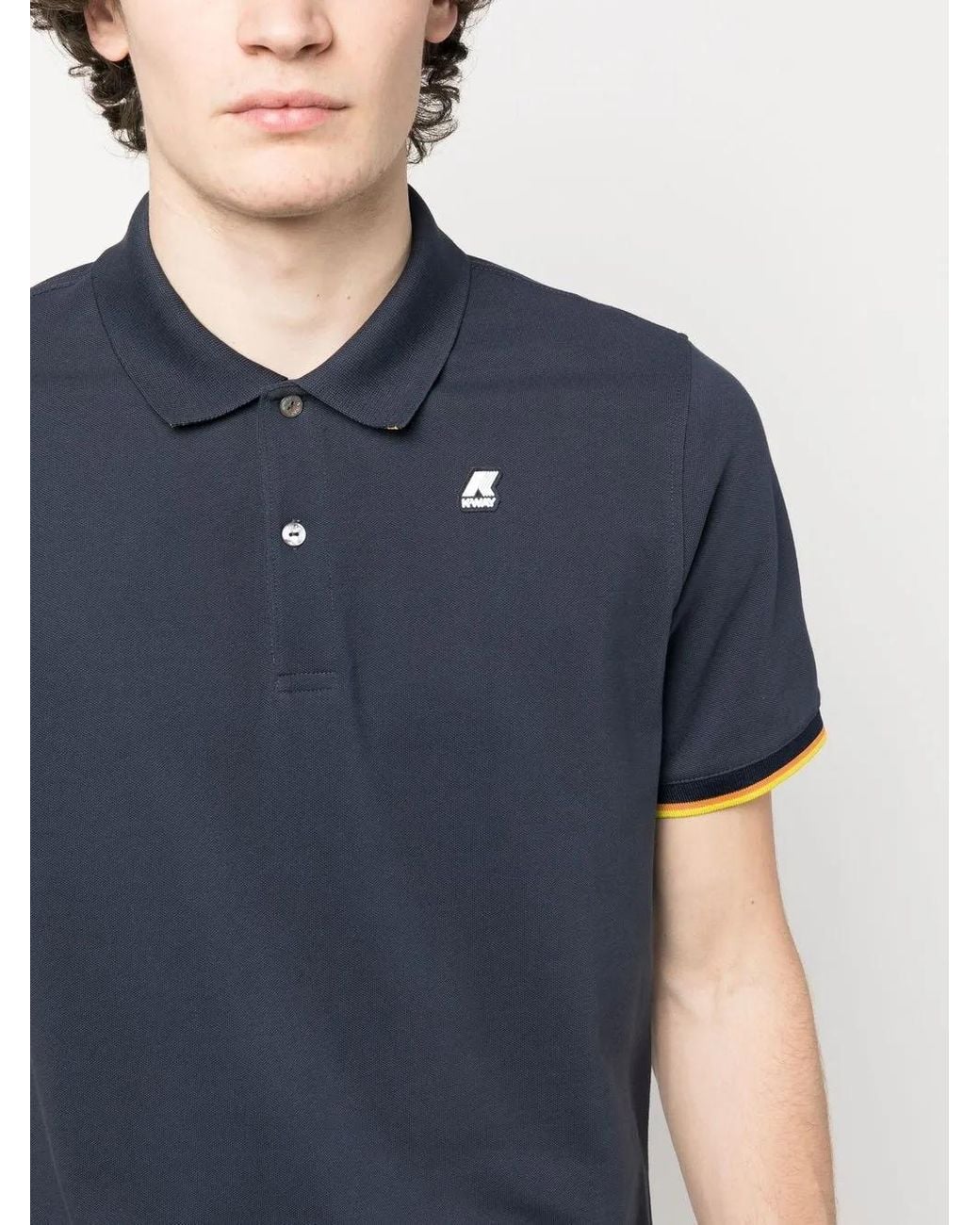 K-Way Blue Short-Sleeve Polo Shirt for men