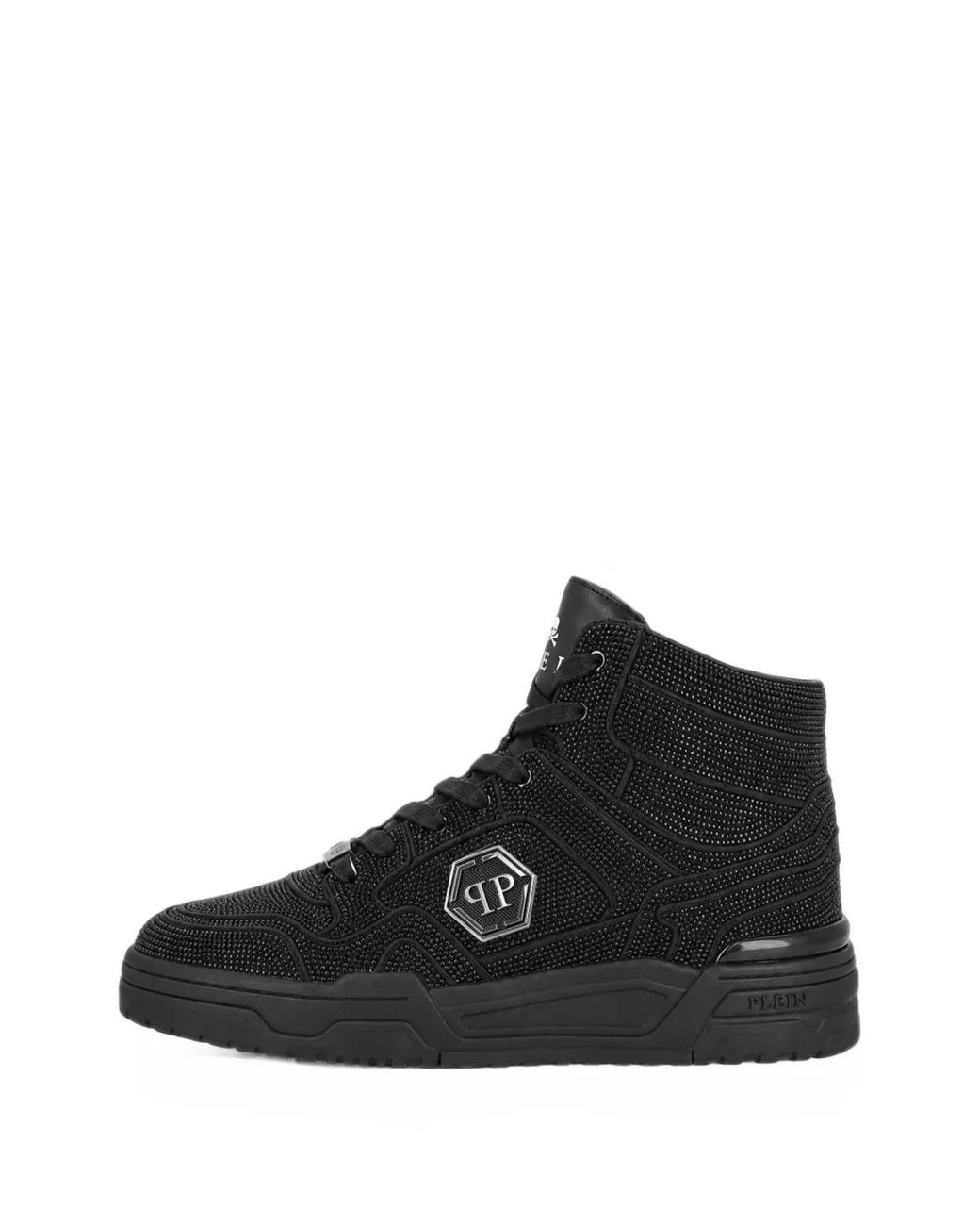 Philipp Plein Black Mid Top Predator V2 Strass Sneakers