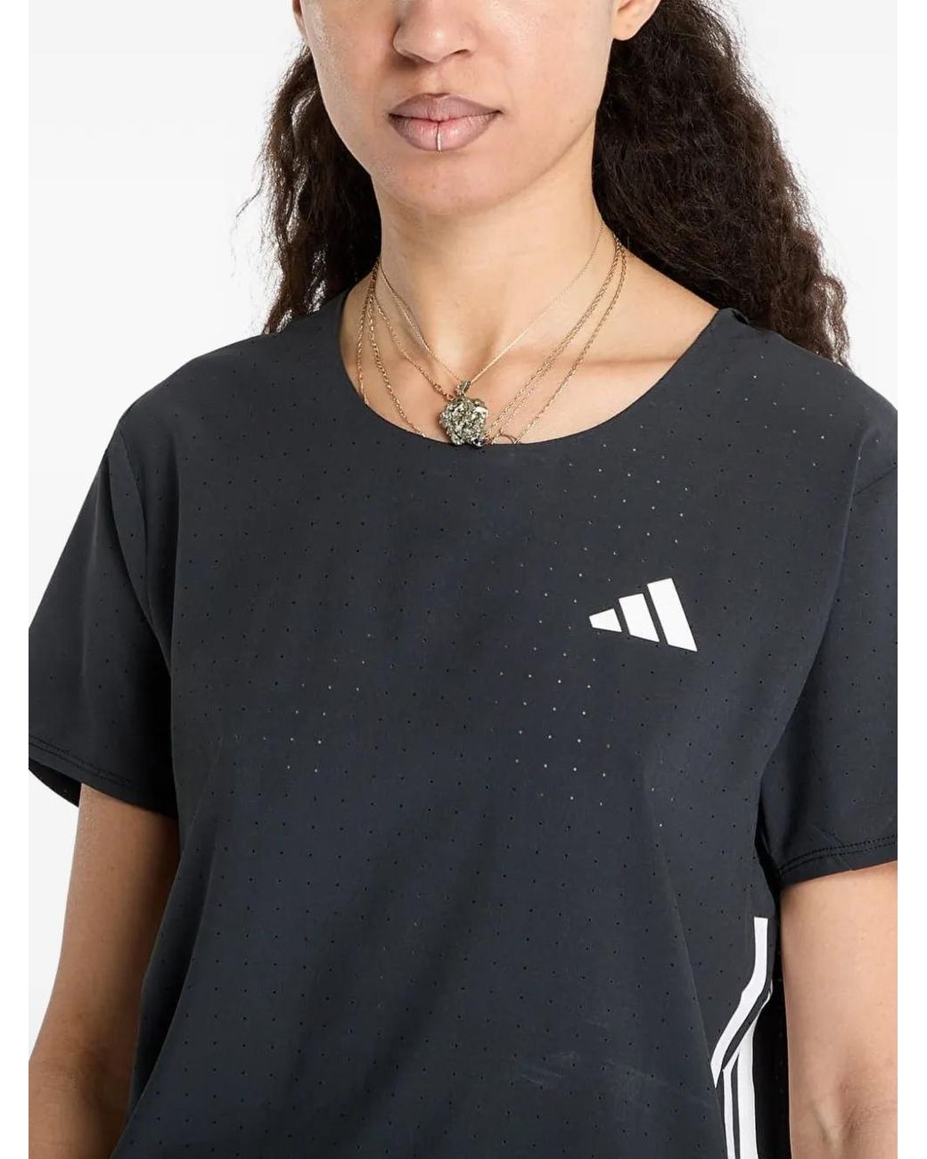 Adidas Black Adizero Running Perforated T-Shirt