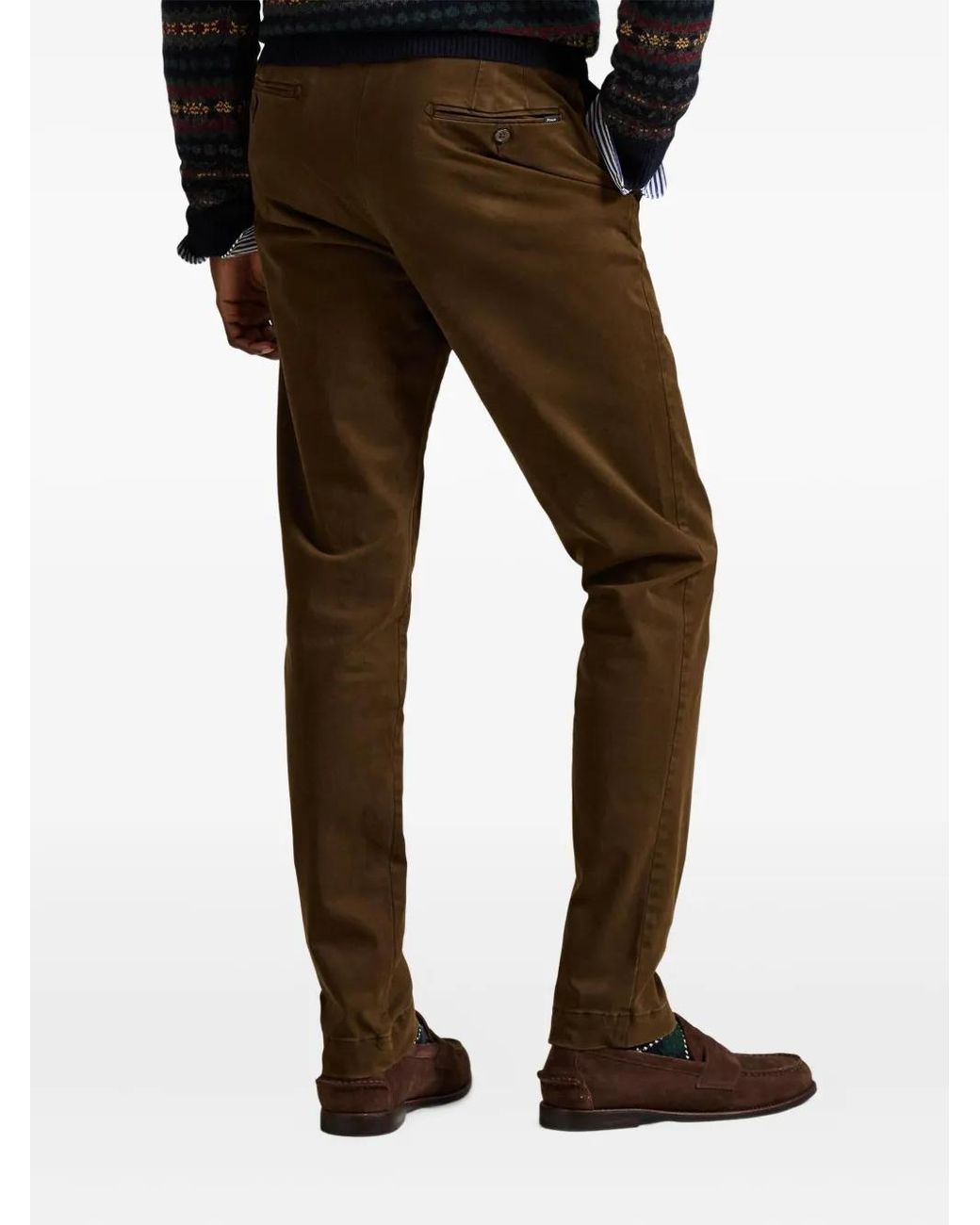 Polo Ralph Lauren Brown Flat-Front Cotton Trousers for men