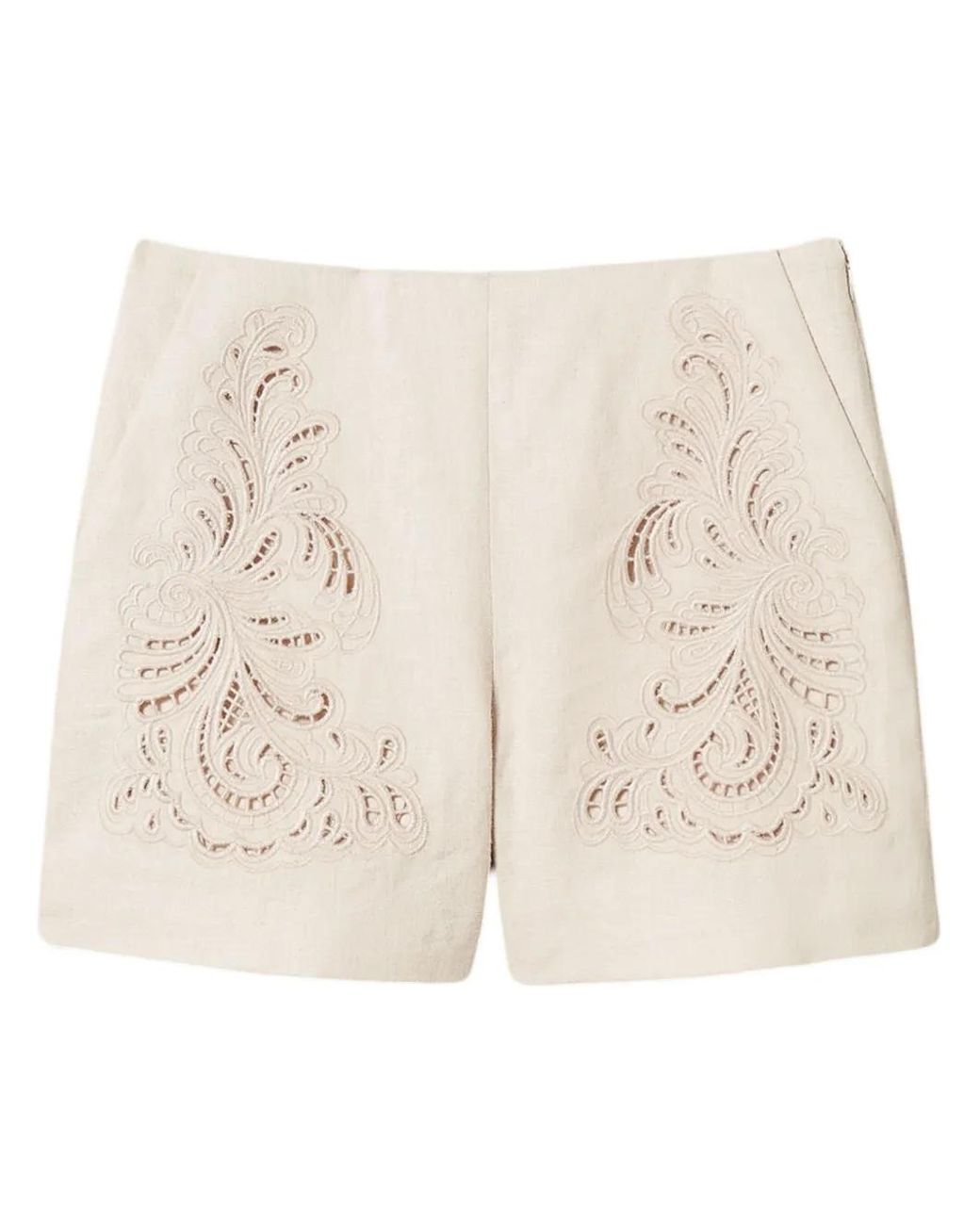 Twinset Natural Embroidered Shorts