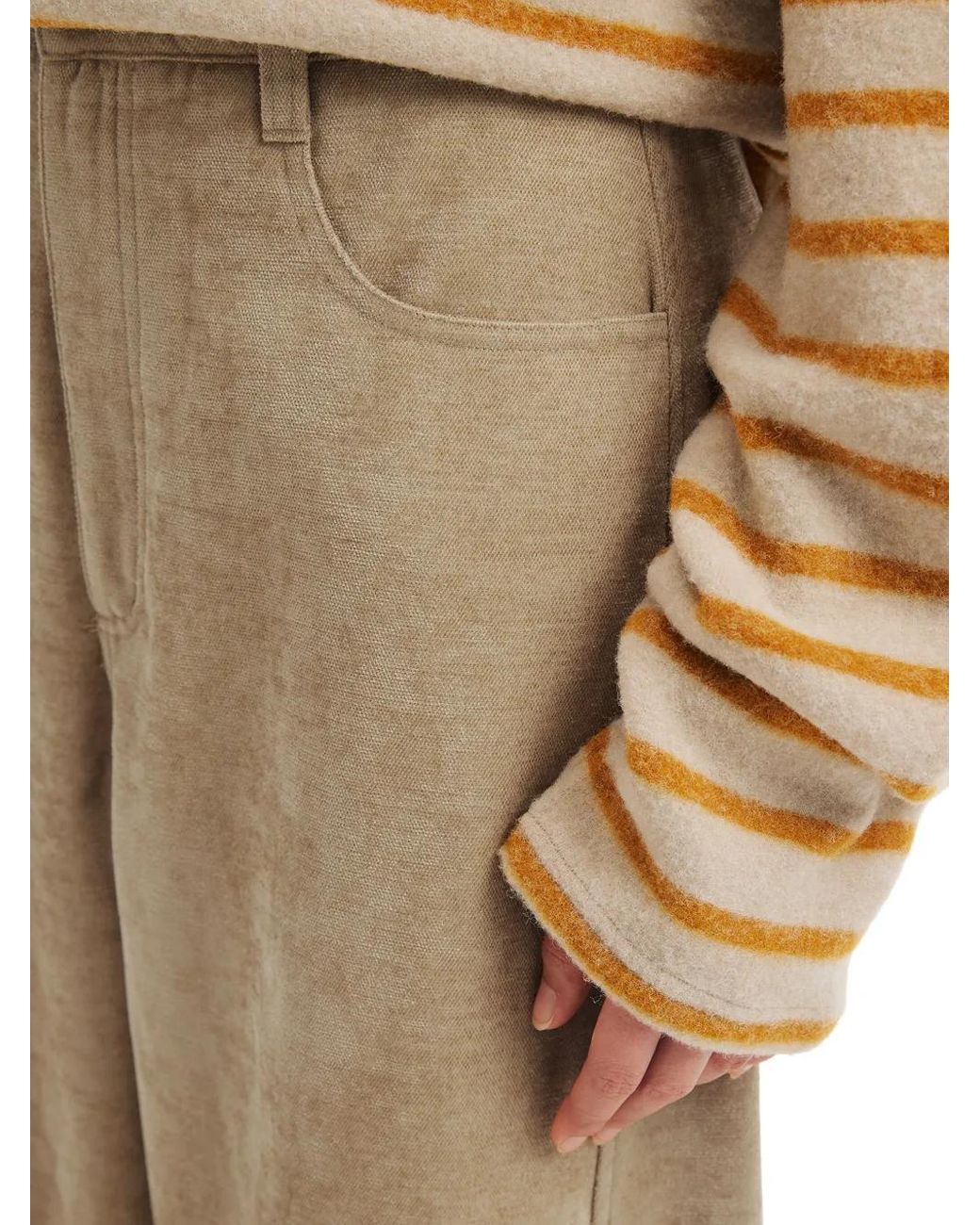 B+ AB Natural Mélange-Effect Trousers