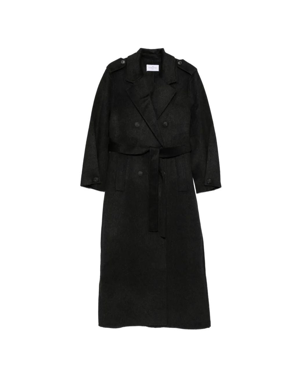 The Dynamis Studio Black Double-Breasted Belted Coat