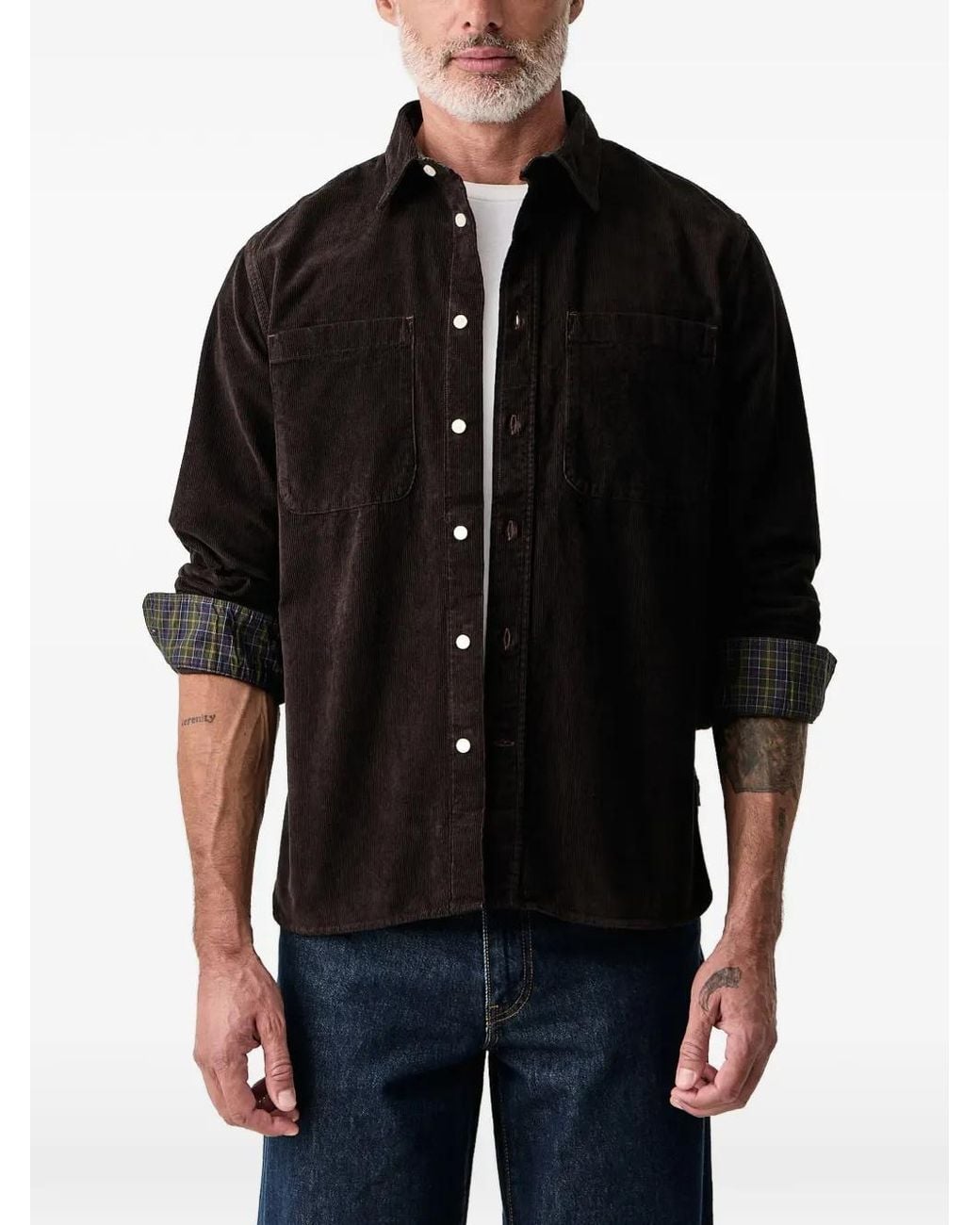 Barbour Black Cord Authentic-Fit Long-Sleeved Shirt for men