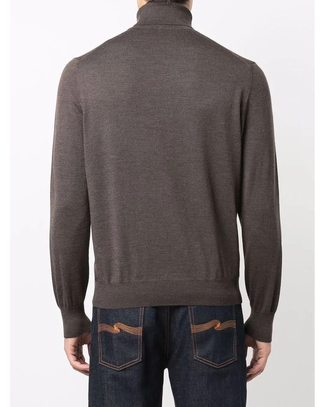 D4.0 Gray Roll Neck Knitted Jumper for men