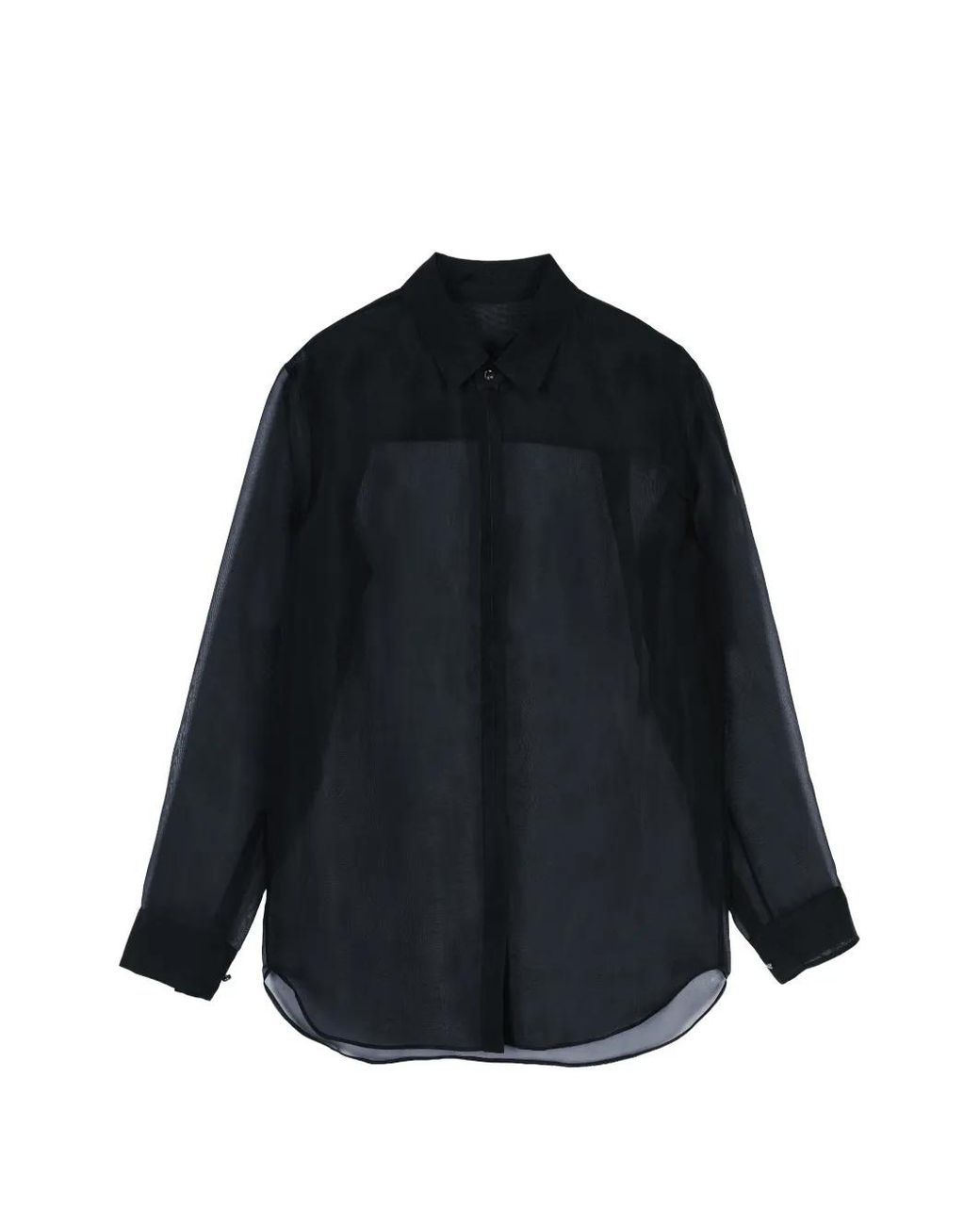 JNBY Blue Long-Sleeved Organza Shirt