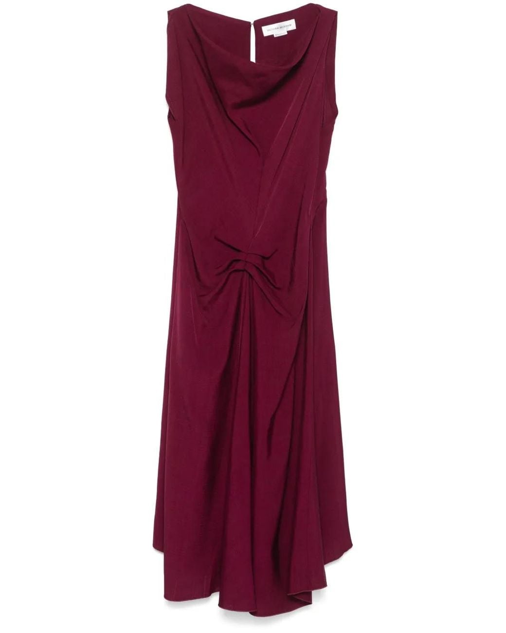 Victoria Beckham Purple Pleated Midi Dress