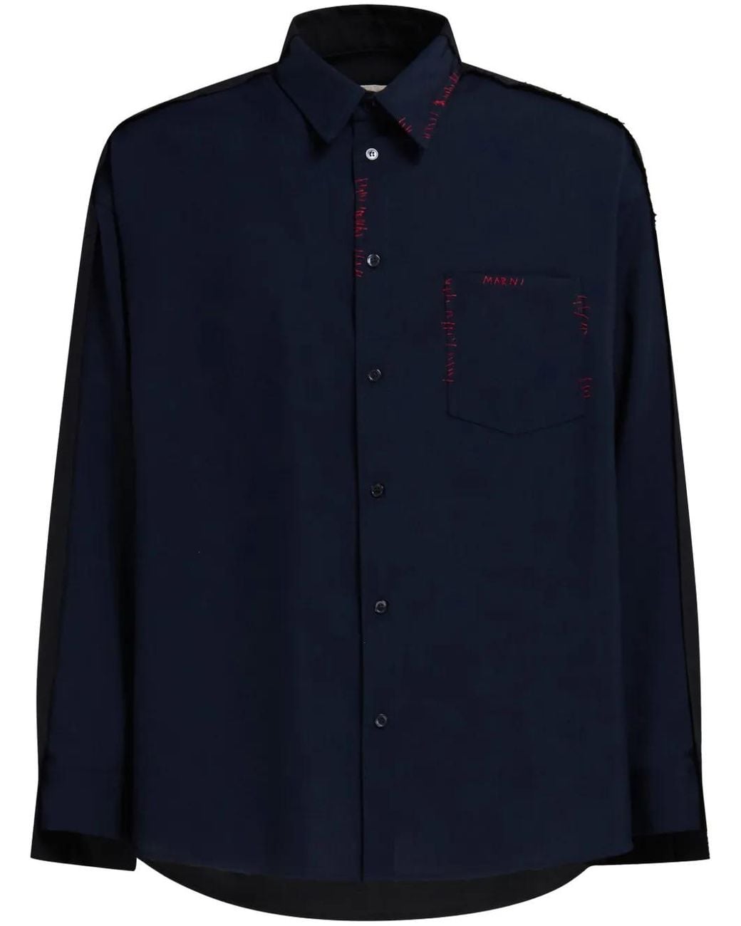 Marni Blue Shirt With Inserts for men
