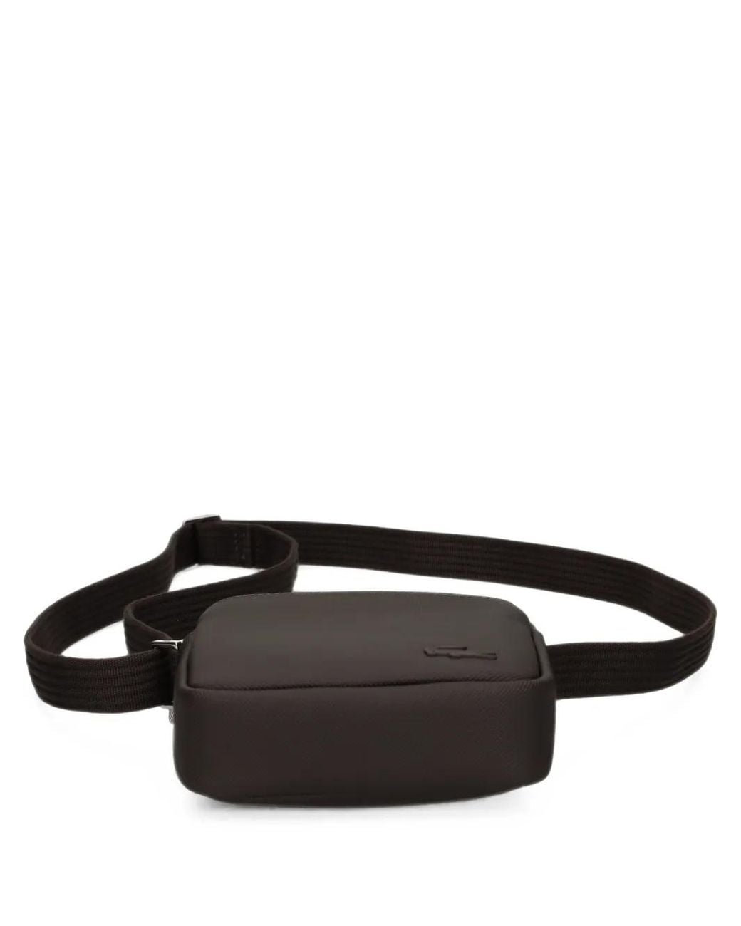 Lacoste Black Logo-Plaque Shoulder Bag for men