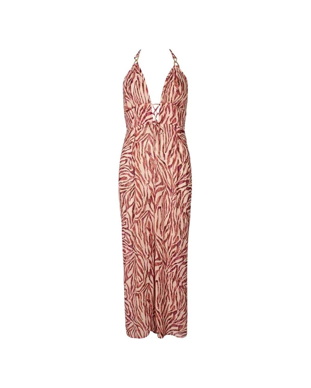 Aubade White Zebra-Print Lace-Up Jumpsuit