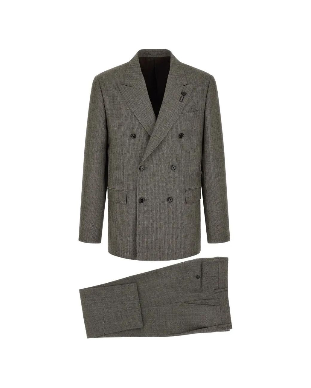 Lardini Gray Feeling Double-Breasted Suit for men