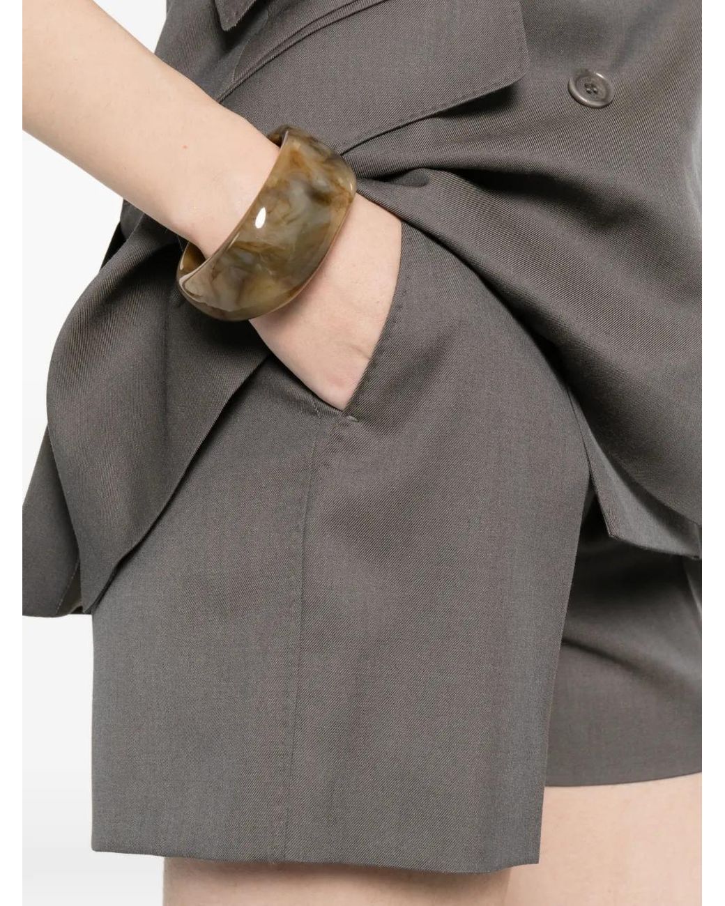 Max Mara Gray Wool Shorts