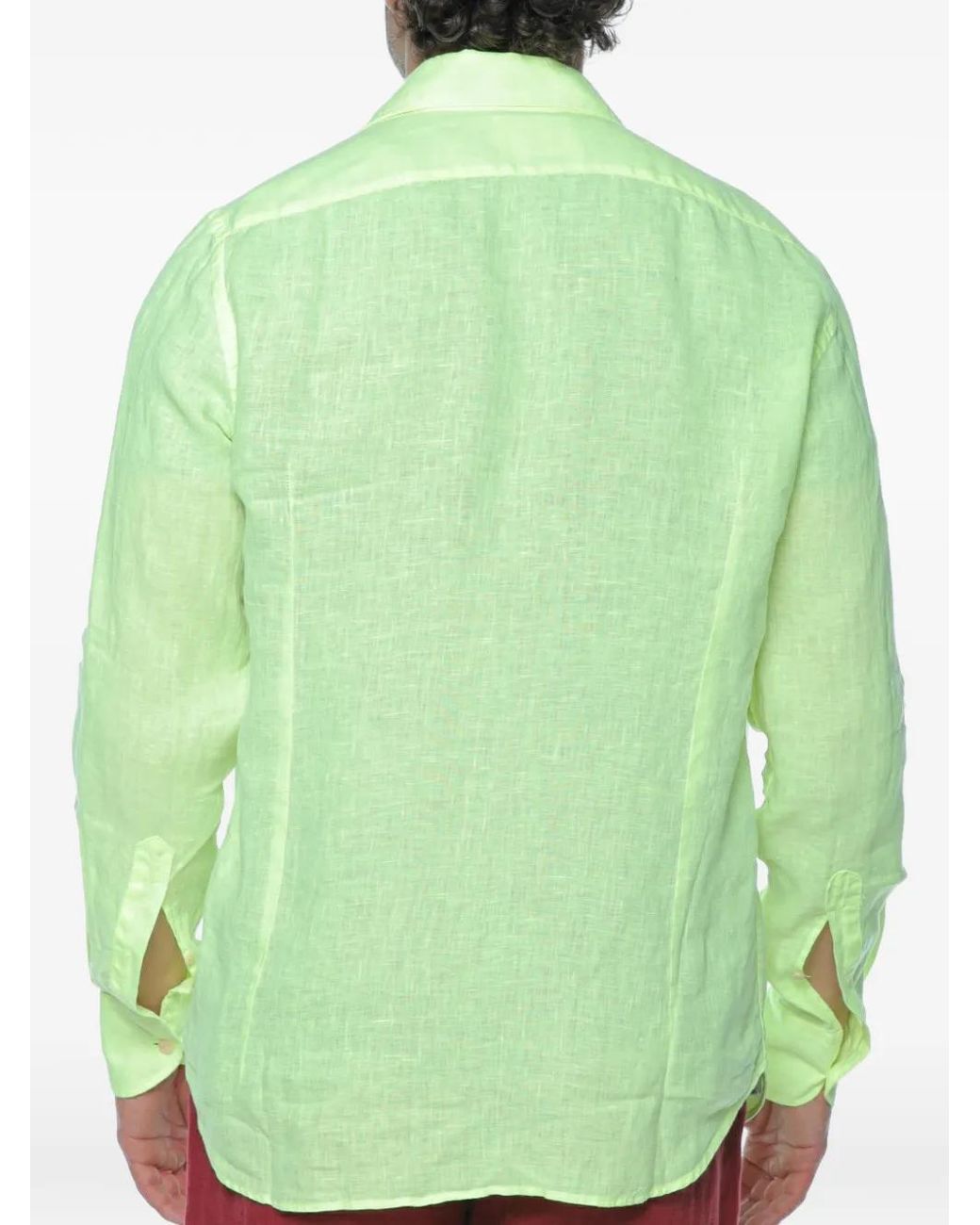 Mc2 Saint Barth Green Chemise En Lin for men