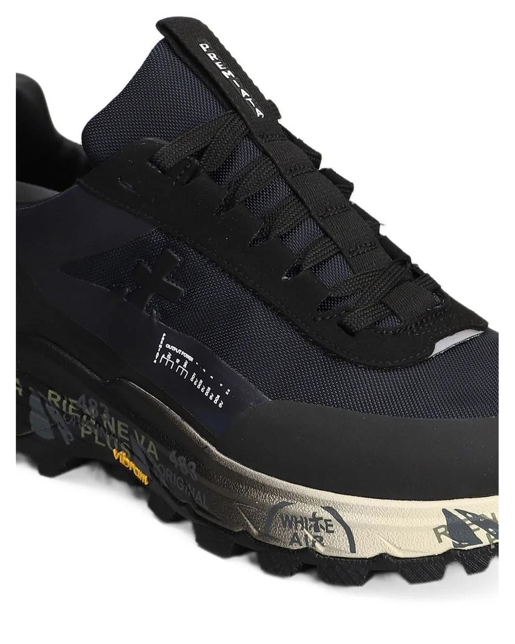 Premiata Black Devin Logo-Patch Sneakers for men