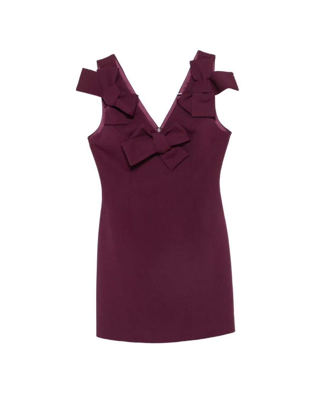 Aniye By Purple Bow-Embellished V-Neck Mini Dress