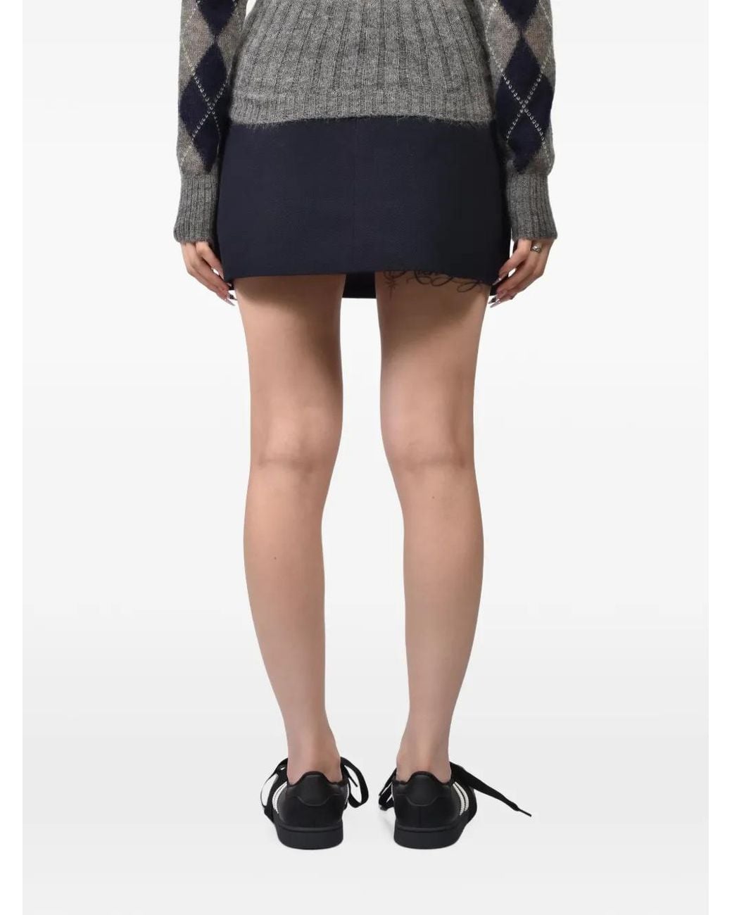ShuShu/Tong Blue Bow-Detail Mini Skirt