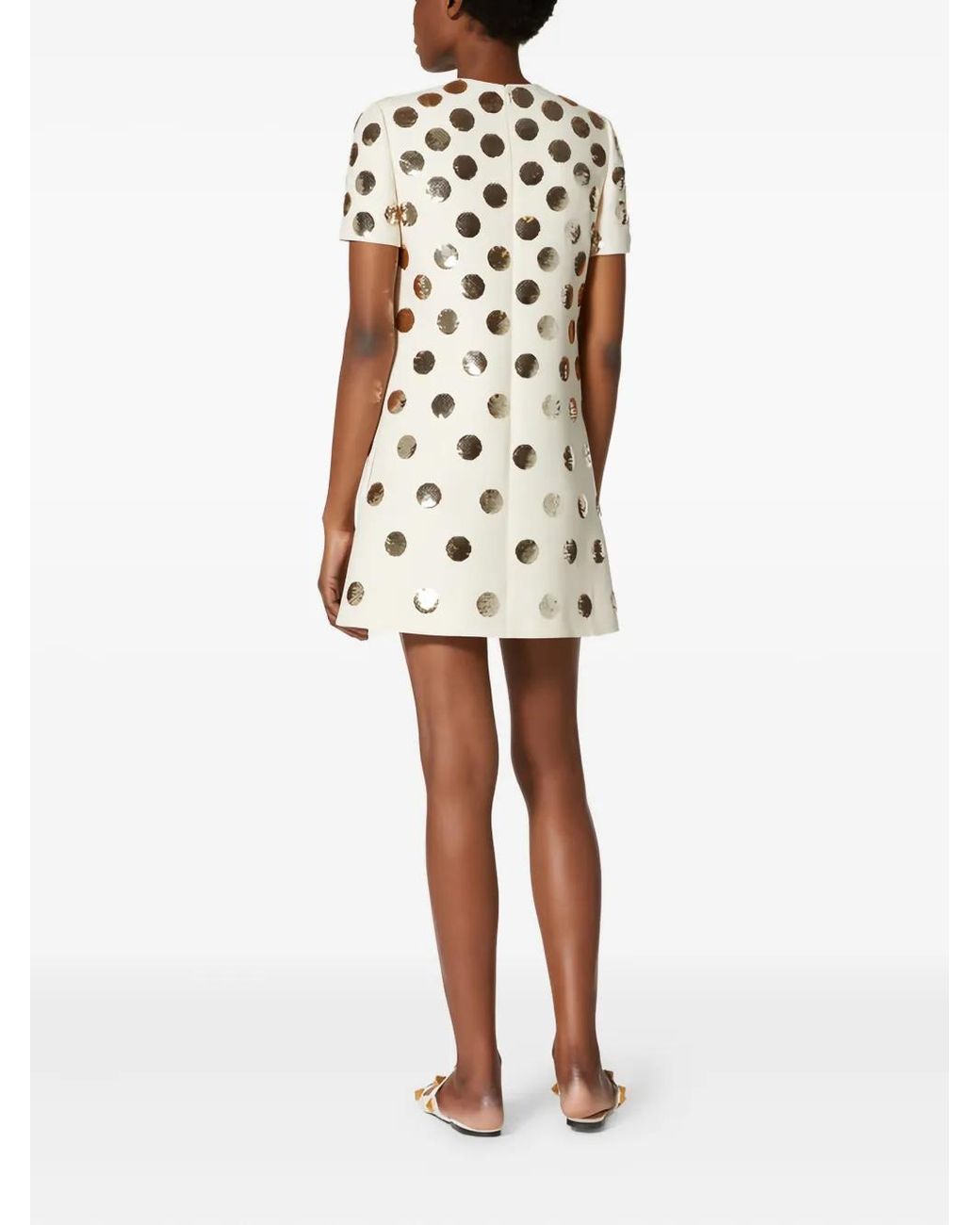 Valentino Garavani Natural Sequin-Embellished Dress