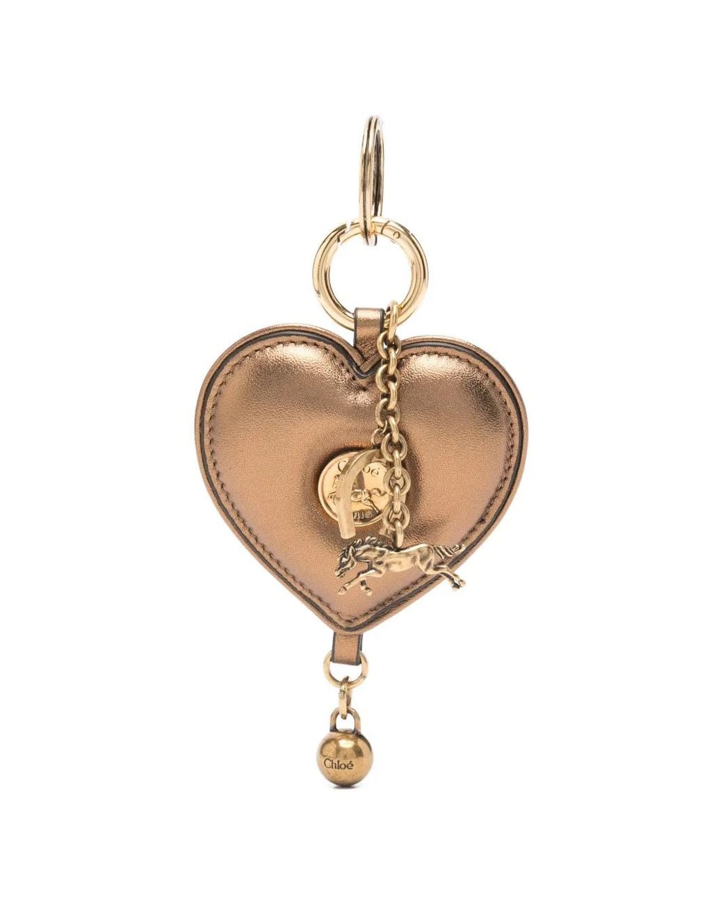 Chloé White Heart-Shape Keyring