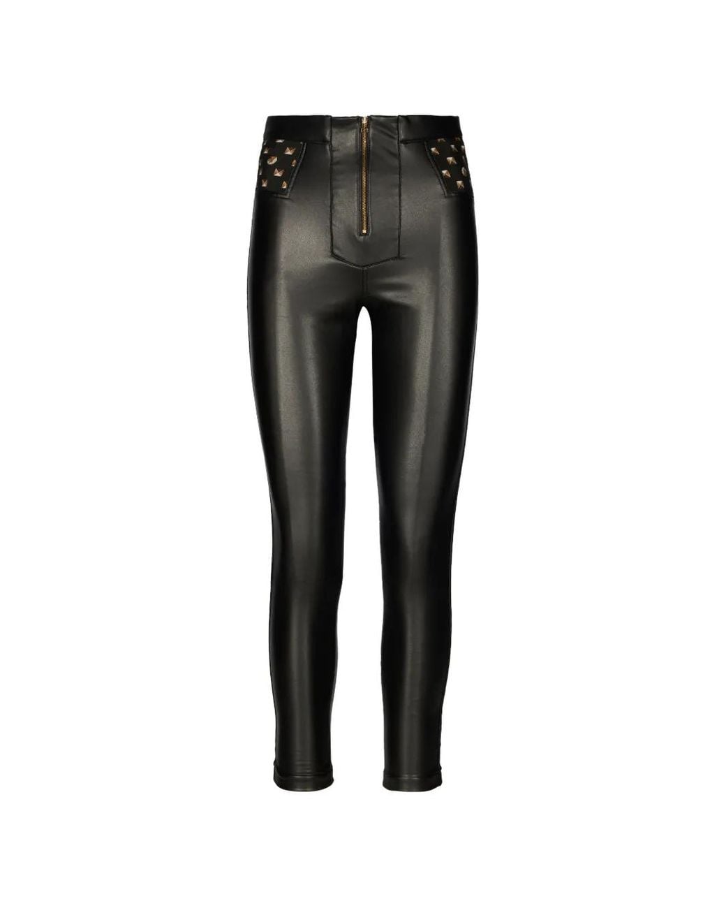Tessitura Body Couture Black High-Waisted Stud-Embellished Trousers