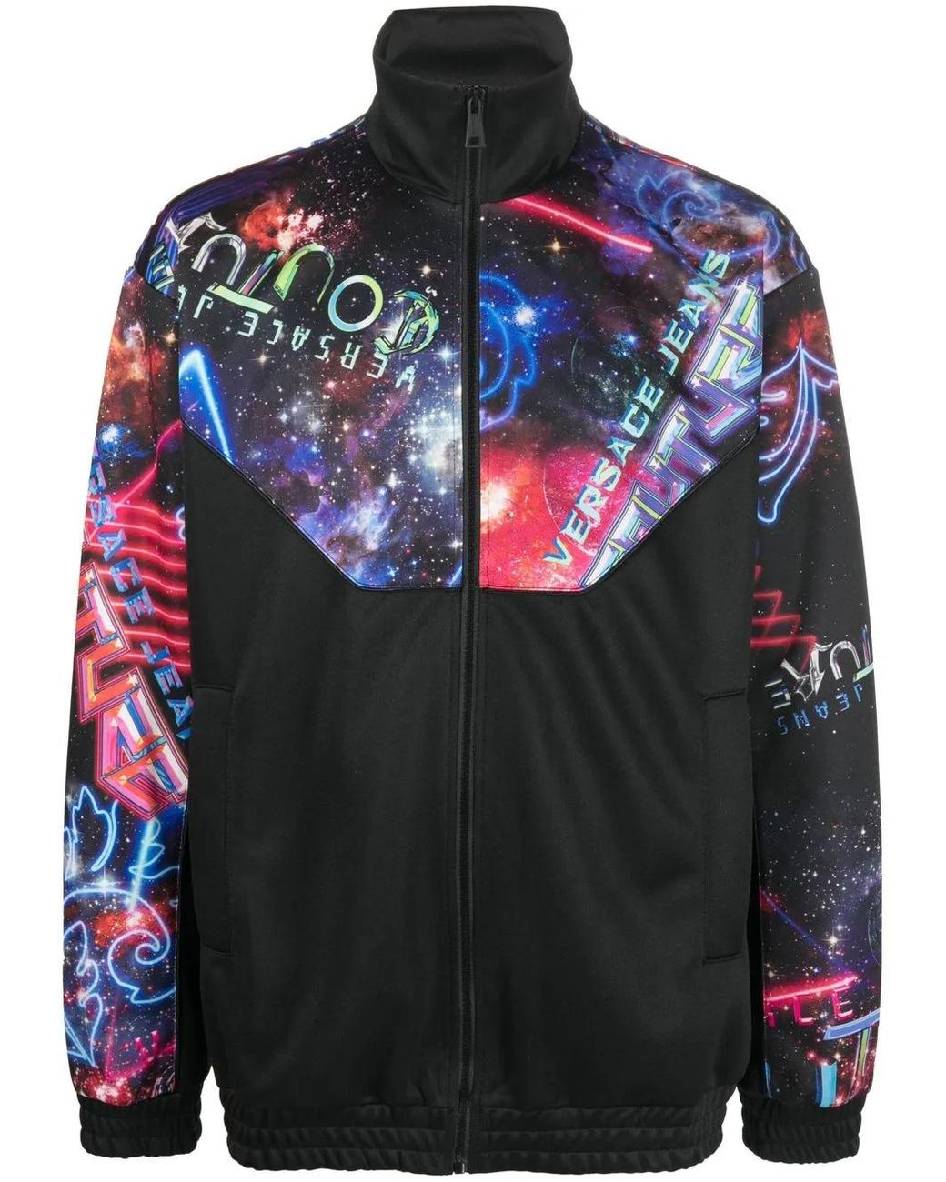 Versace Jeans Couture Gray Logo Digital-Print Bomber Jacket for men