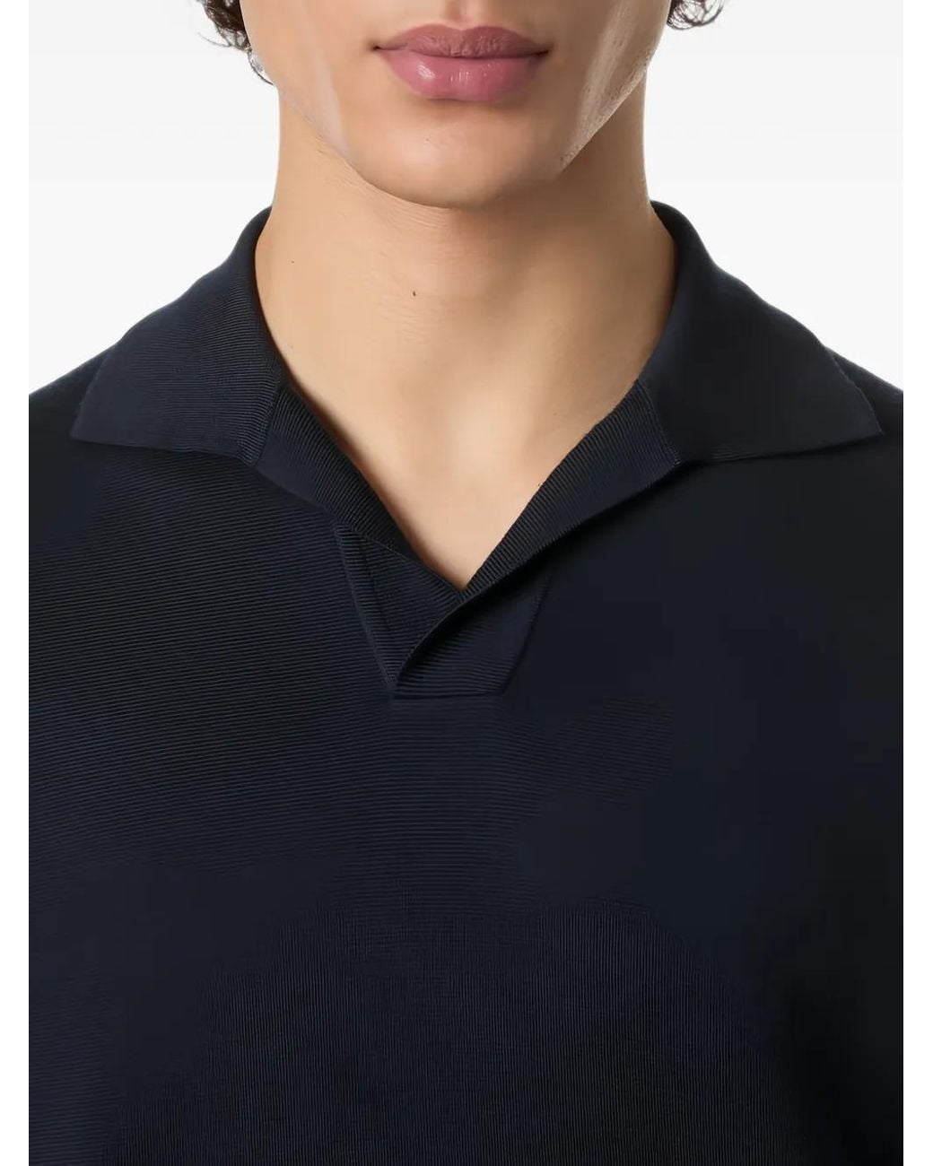 Loro Piana Blue Buttonless Polo Shirt for men