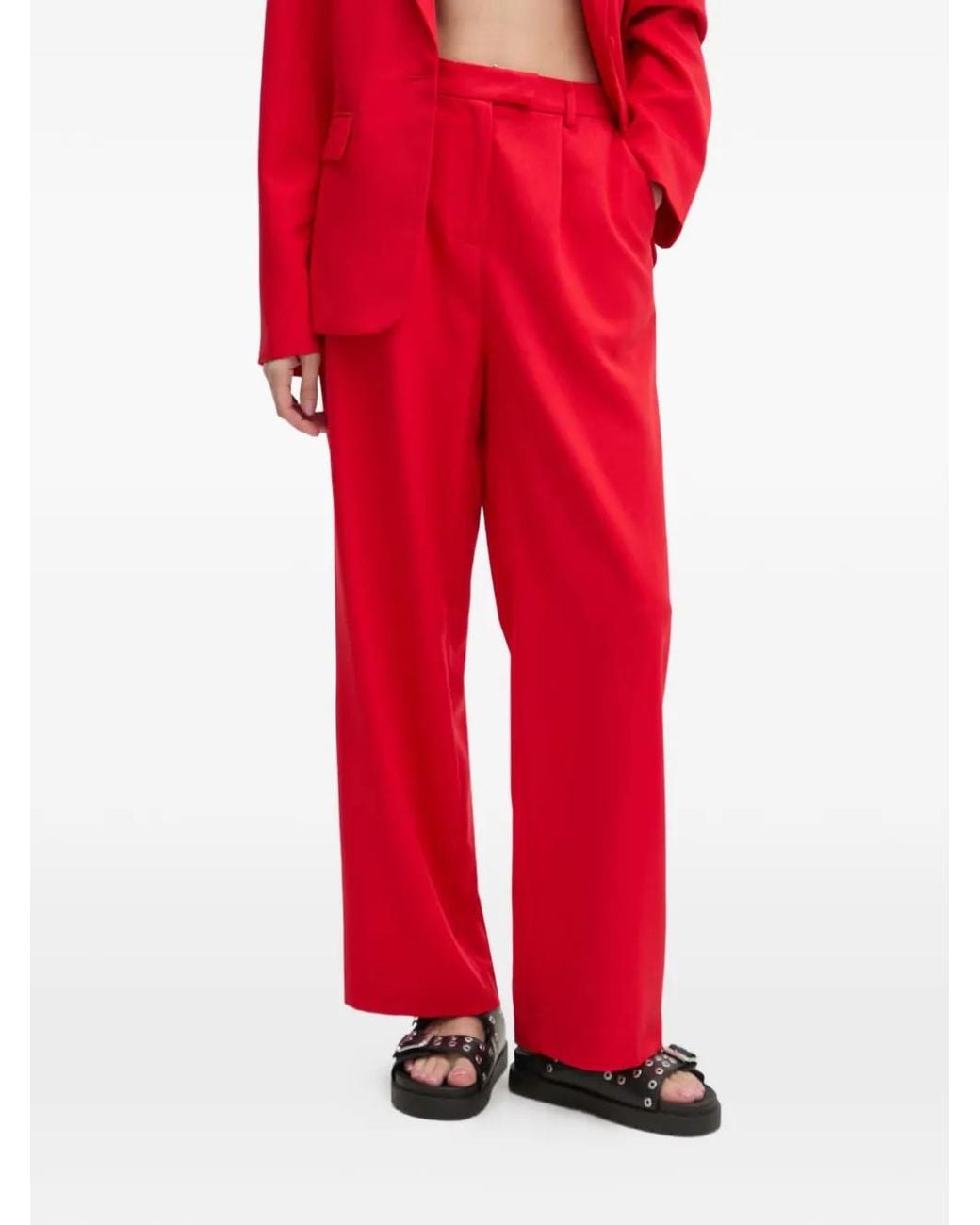 Never Fully Dressed Red Pleated Trousers