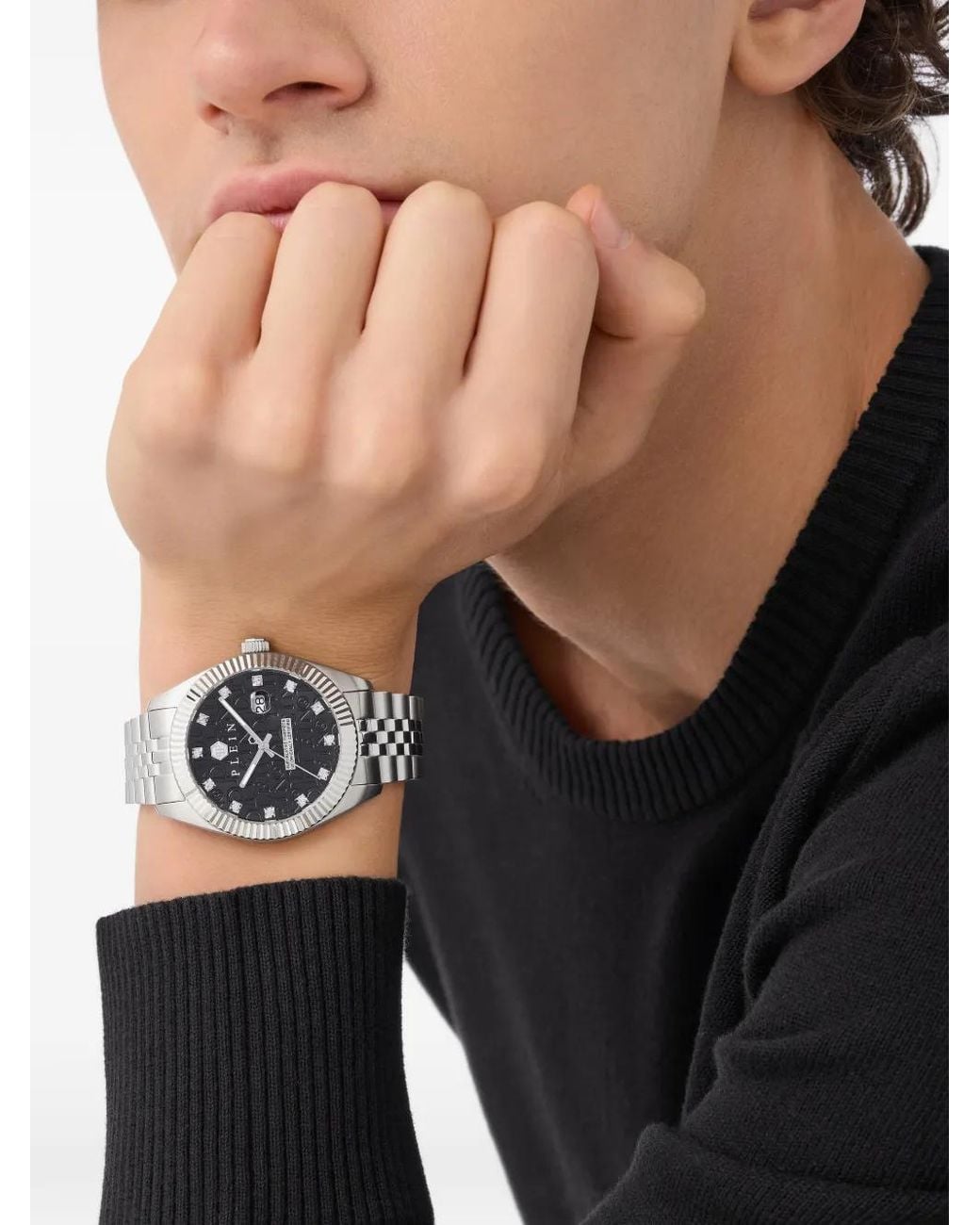Philipp Plein Gray Date Superlative 41Mm Watch for men