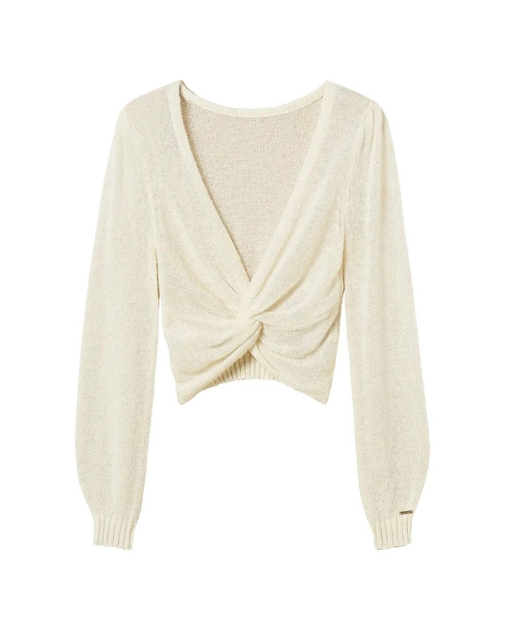 Twinset White Dual-Use Knit Shrug With Criss-Cross