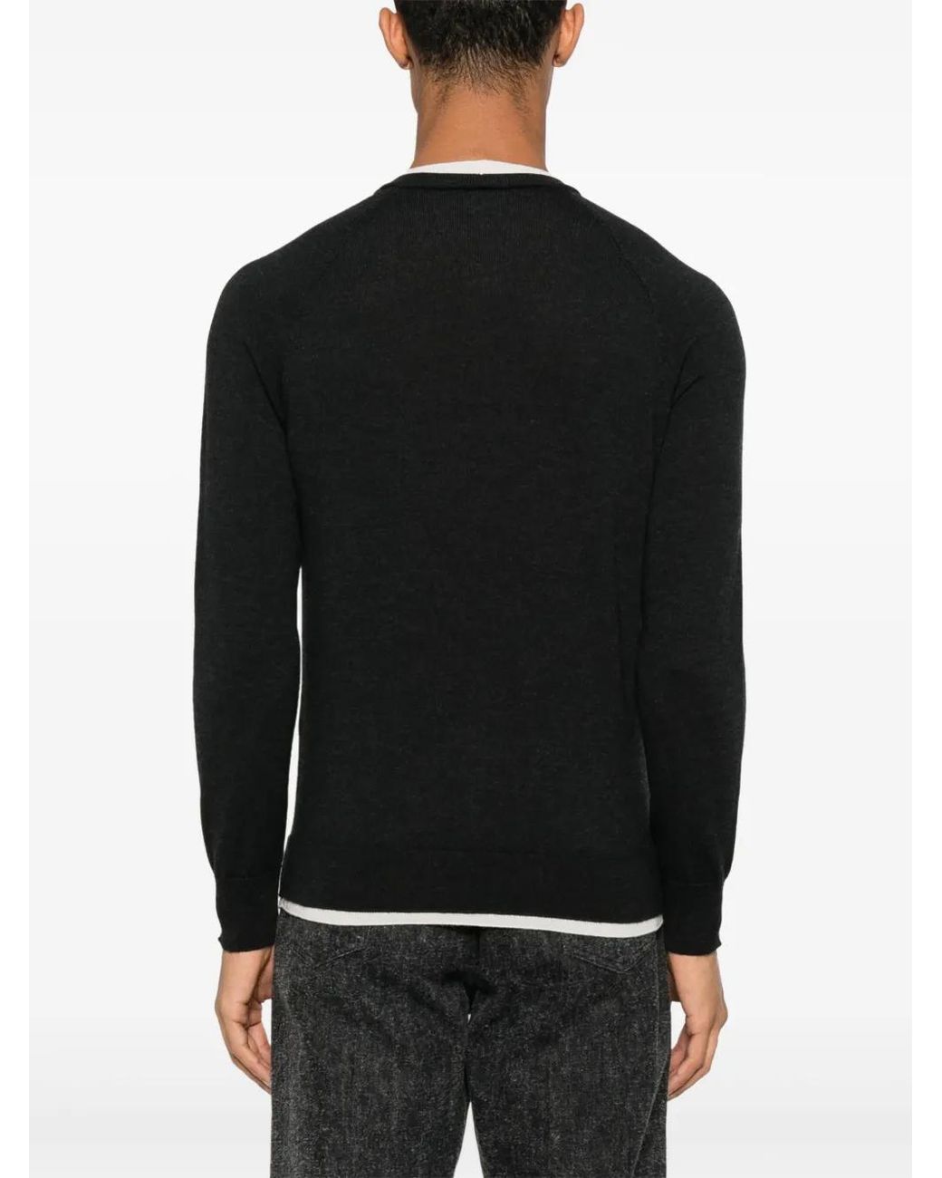 Pull À Bords Contrastants Eleventy pour homme en coloris Black