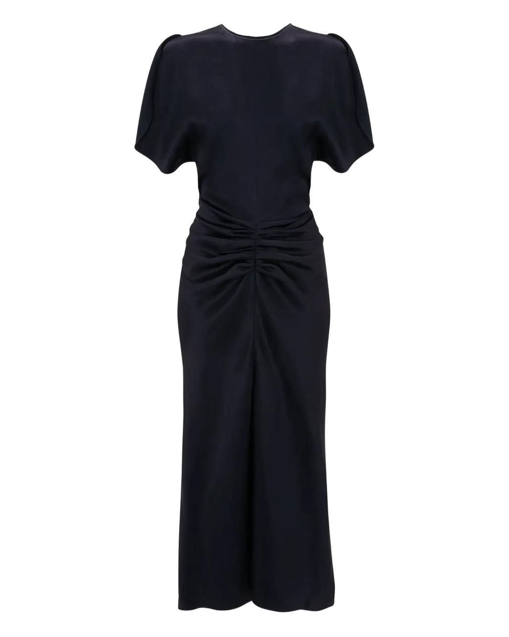 Victoria Beckham Blue Bela Ruched Midi Dress