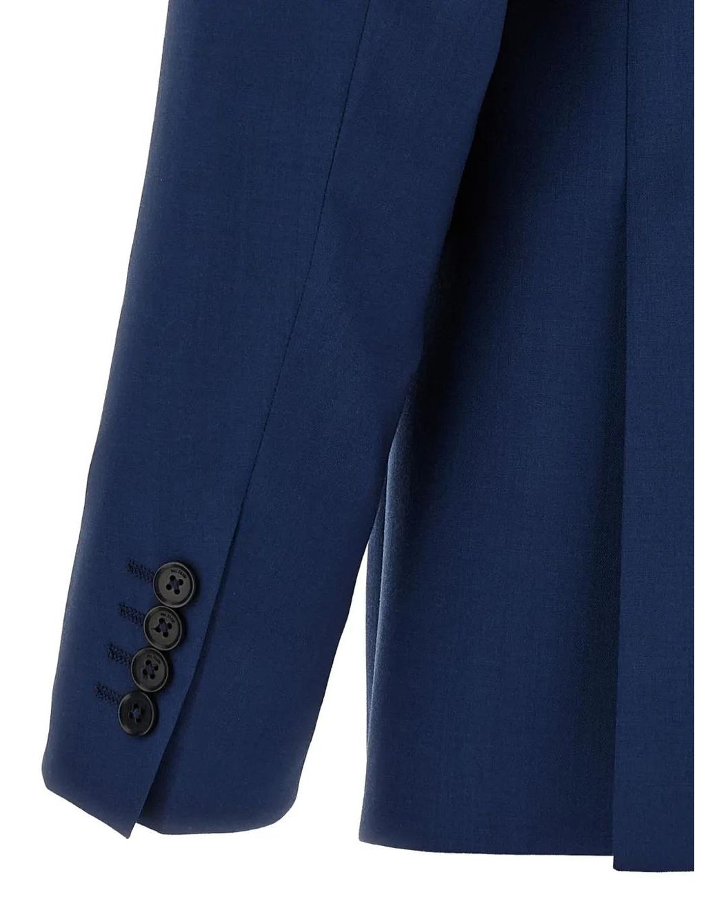 Pal Zileri Blue Metal-Logo Brooch Suit for men