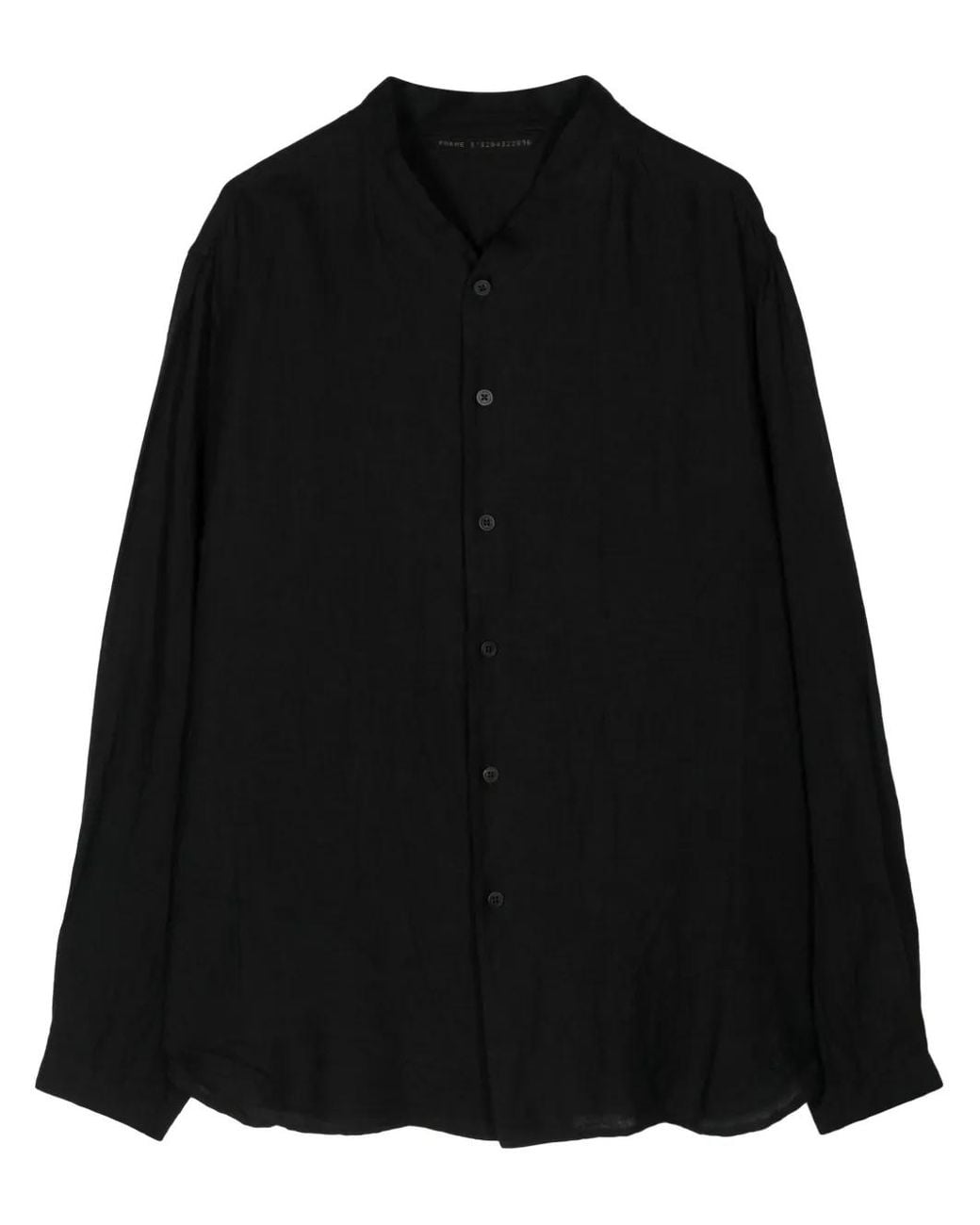 Forme D'expression Black Long-Sleeve Linen Shirt for men
