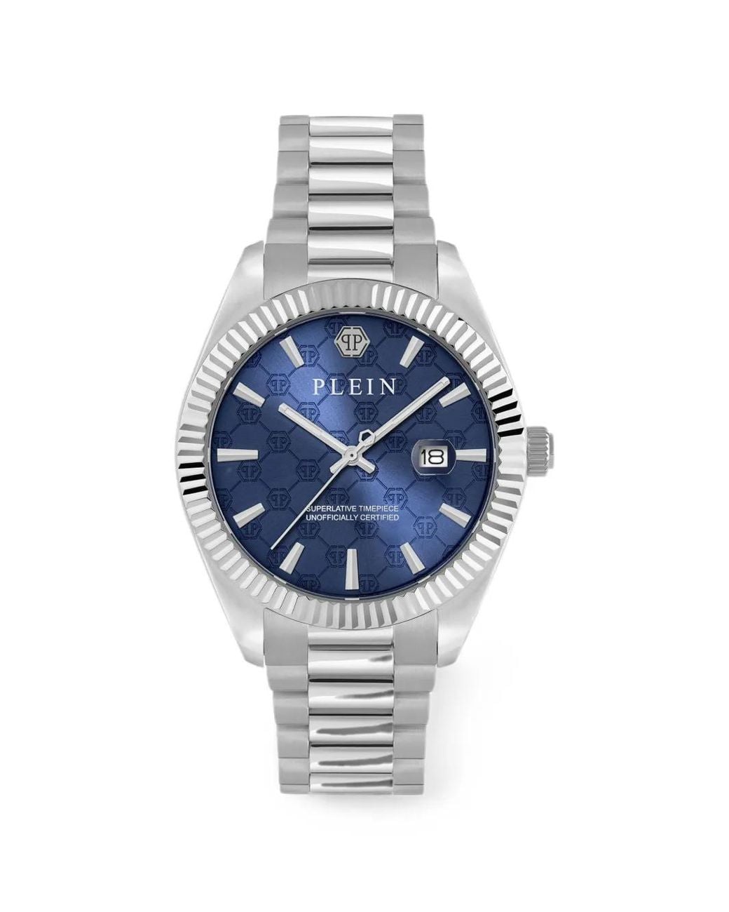 Philipp Plein Blue Date Superlative Monogram 40Mm Watch for men