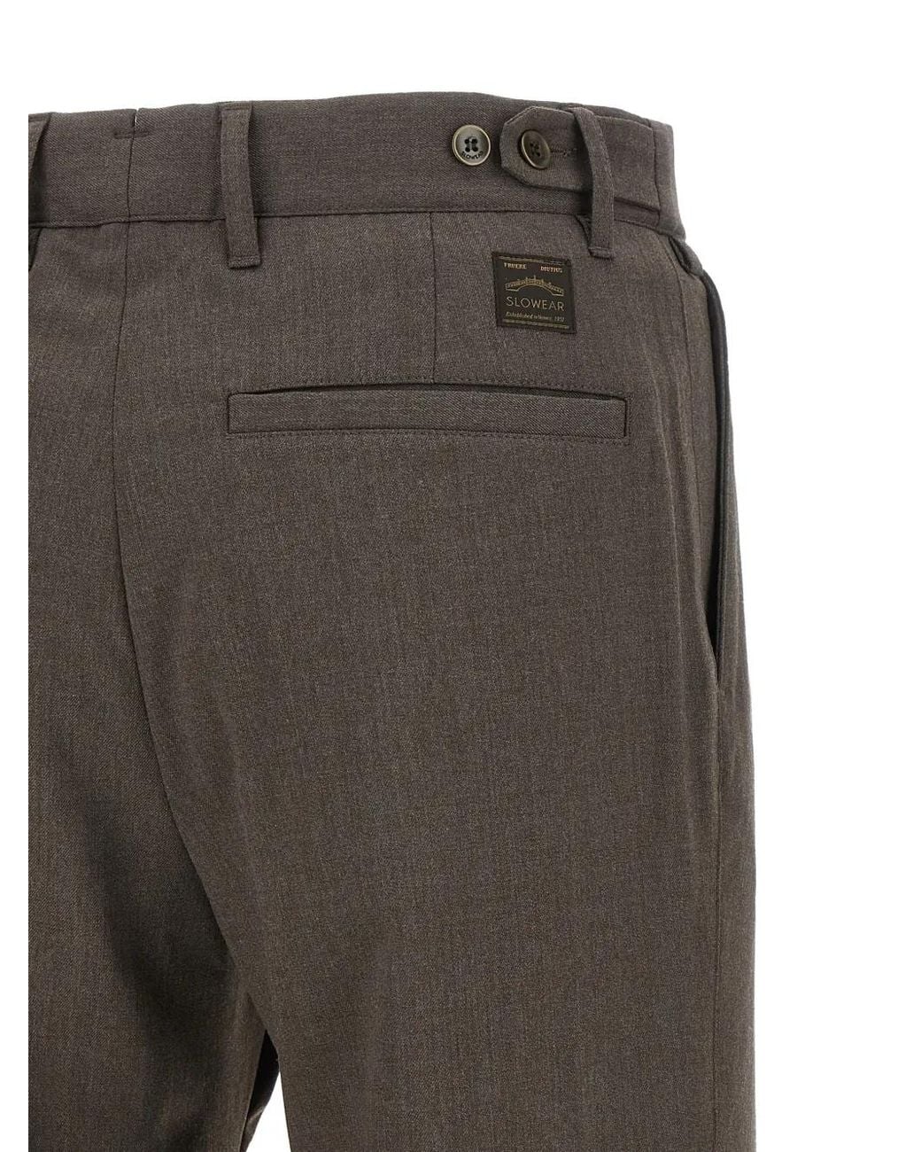 Incotex Gray Pantalon Droit À Plis Et Taille Ajustable for men