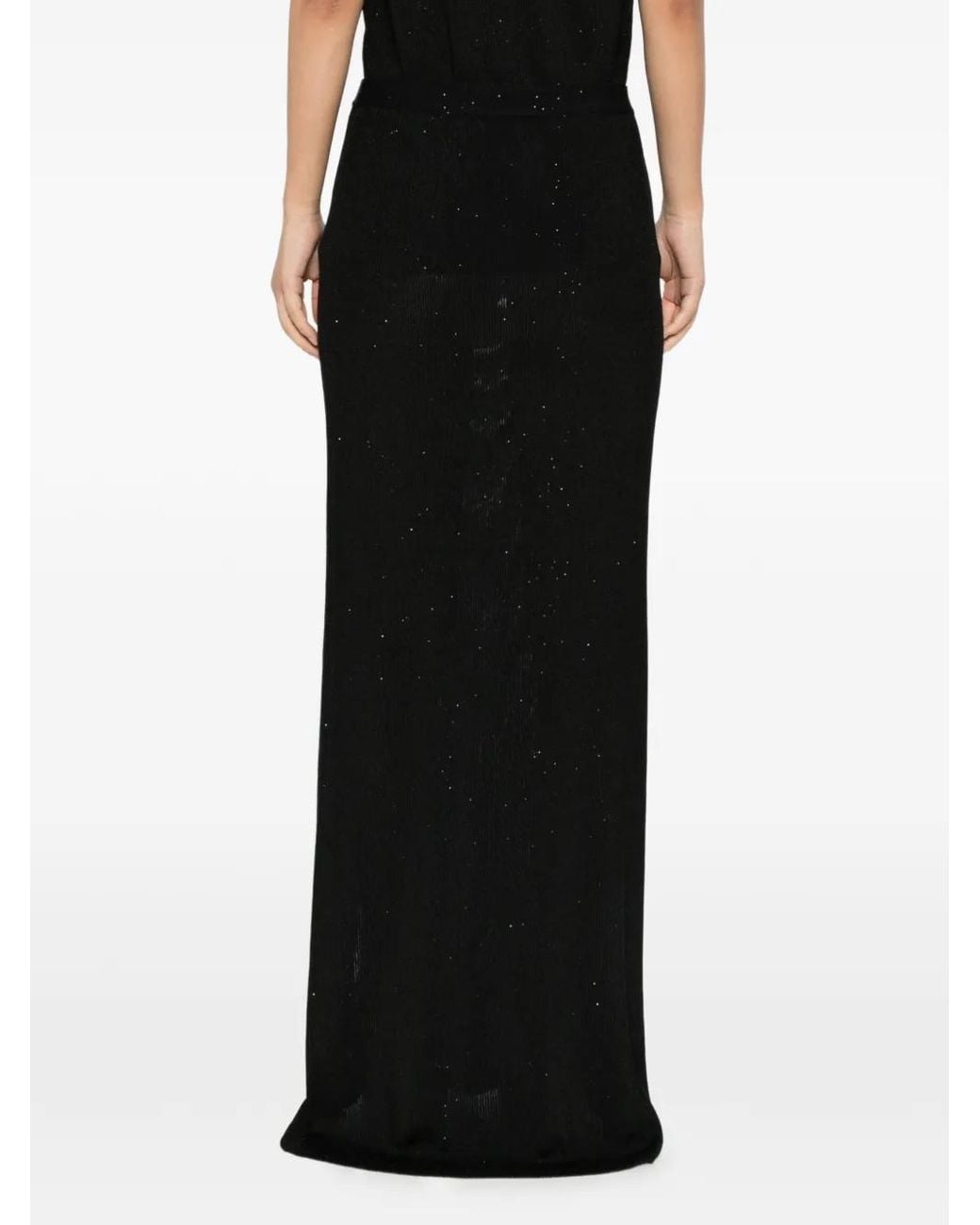 Tom Ford Black Sequin-Embellished Ribbed Skirt