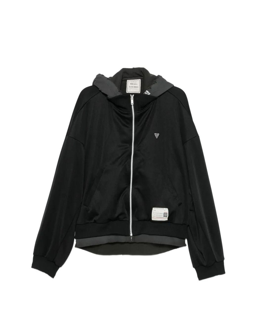 Maison Mihara Yasuhiro Black Logo-Patch Zip-Up Jacket for men