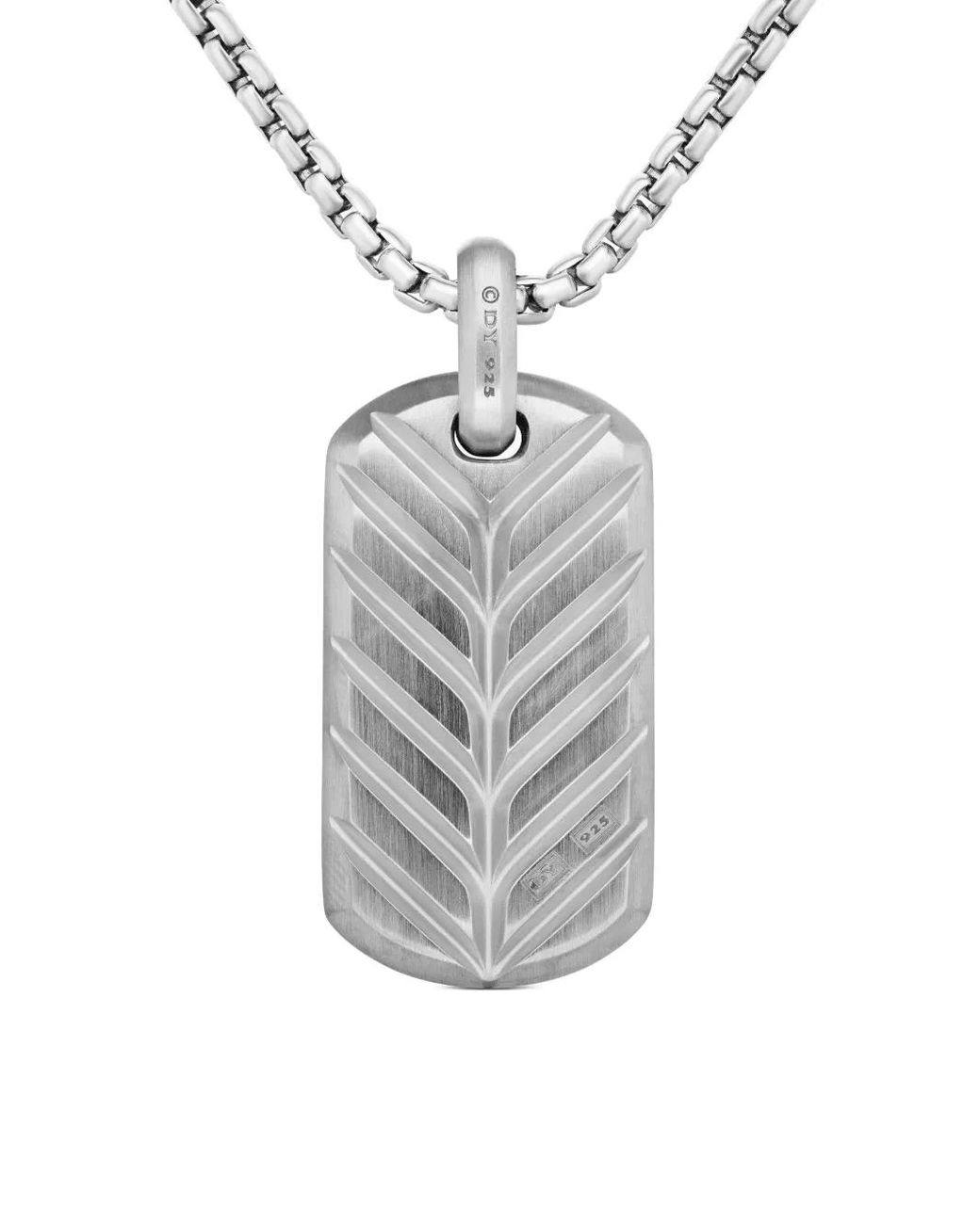 David Yurman Green Sterling Chevron Tag (35Mm) for men