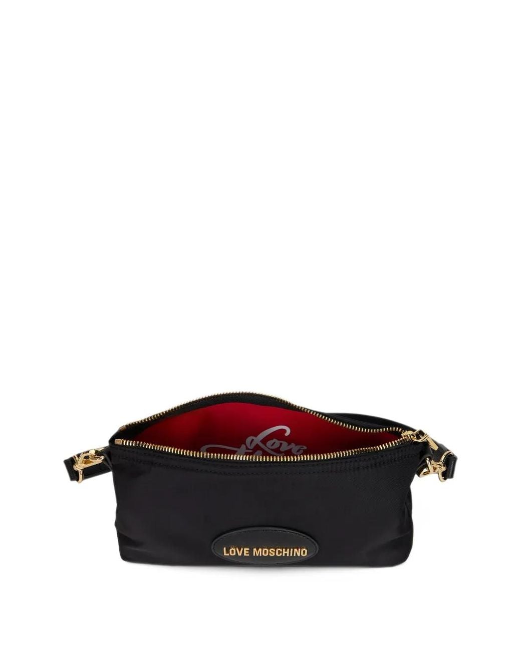 Love Moschino Black Logo-Plaque Shoulder Bag